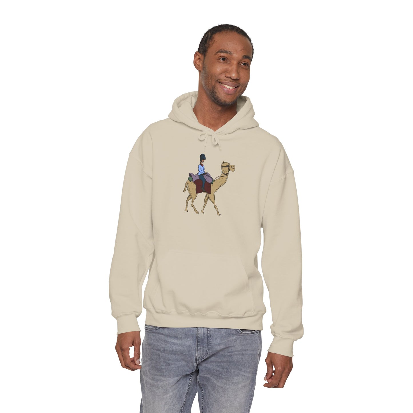 Camel Ride Hoodie, Cozy Unisex Pullover Sweatshirt, Fun Animal Lover Gift, Perfect for Travel & Adventure Enthusiasts