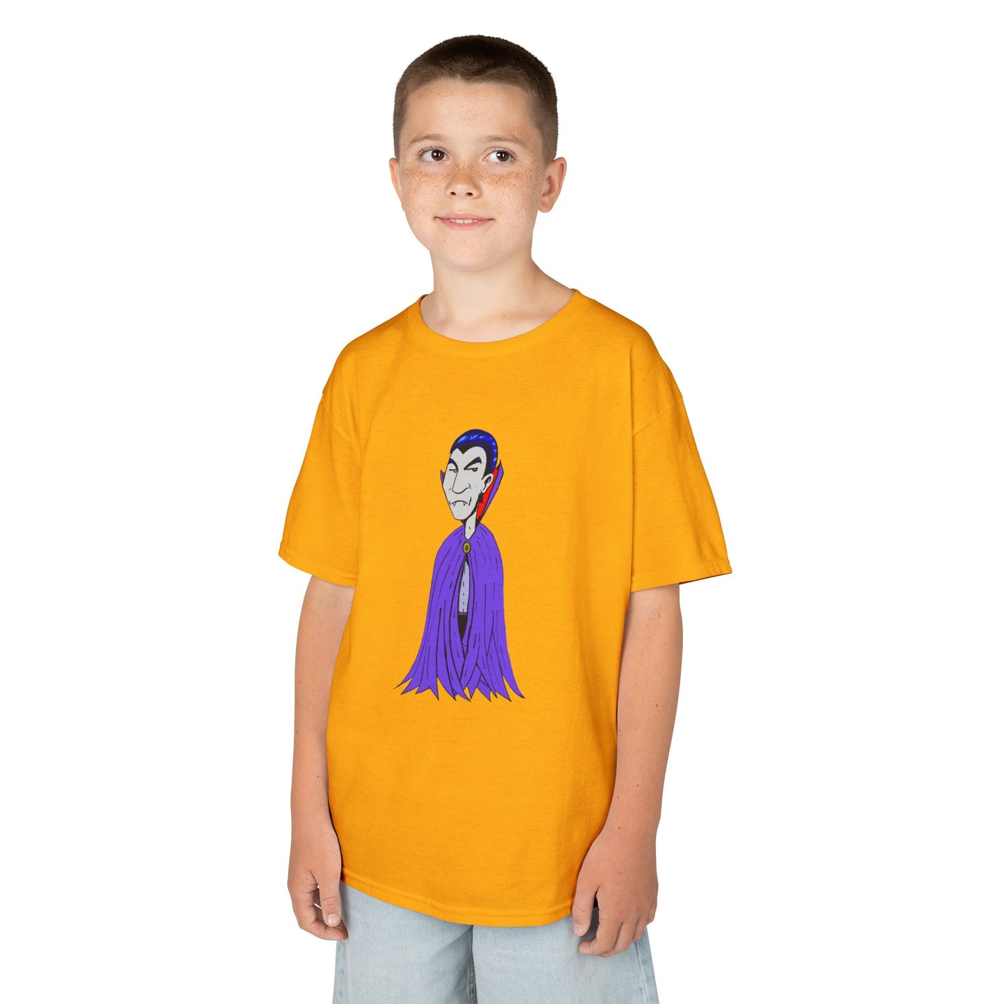 Kids Vampire T-Shirt — Cute Purple Dracula Tee for Halloween