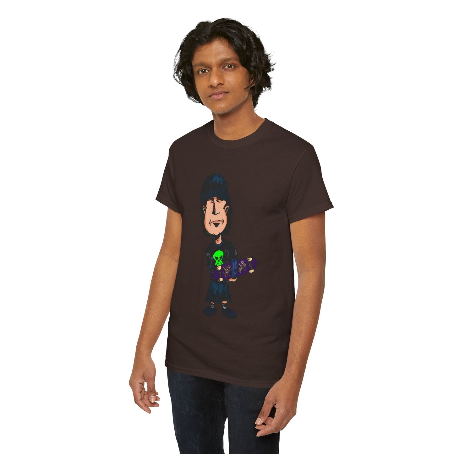 Rude Skater Dude - Skate Punk Cartoon Tee – Boy with Skateboard Graphic Shirt