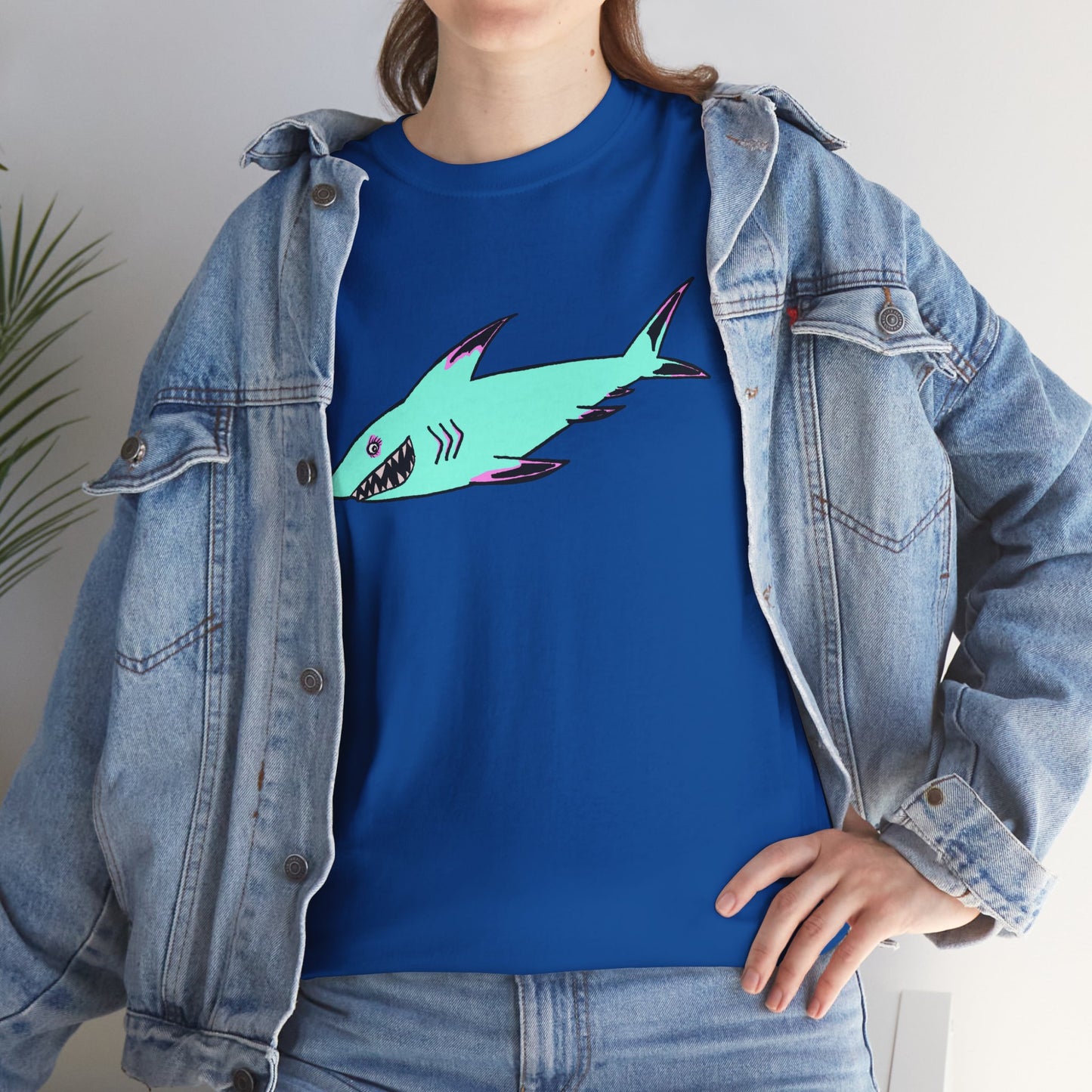 Cool Shark Graphic Unisex Heavy Cotton Tee, Ocean Lover Shirt, Beachwear, Casual Everyday Tee, Gift for Sharks Fans