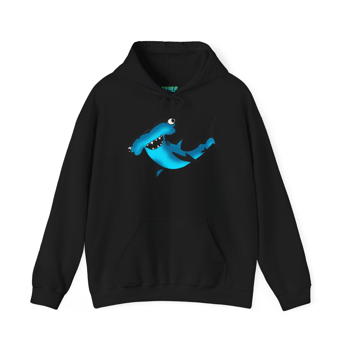 Harley Hammerhead Shark Design Unisex Hooded Sweatshirt, Funny Gift for Ocean Lovers, Casual Wear, Beach Days, Unique Apparel, Birthday Present