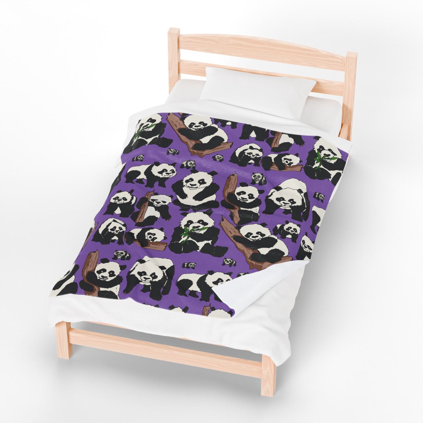 Cozy Panda Velveteen Plush Blanket, Soft Throw for Kids, Cute Animal Decor, Gift for Nature Lovers, Snuggle Up on Cold Nights