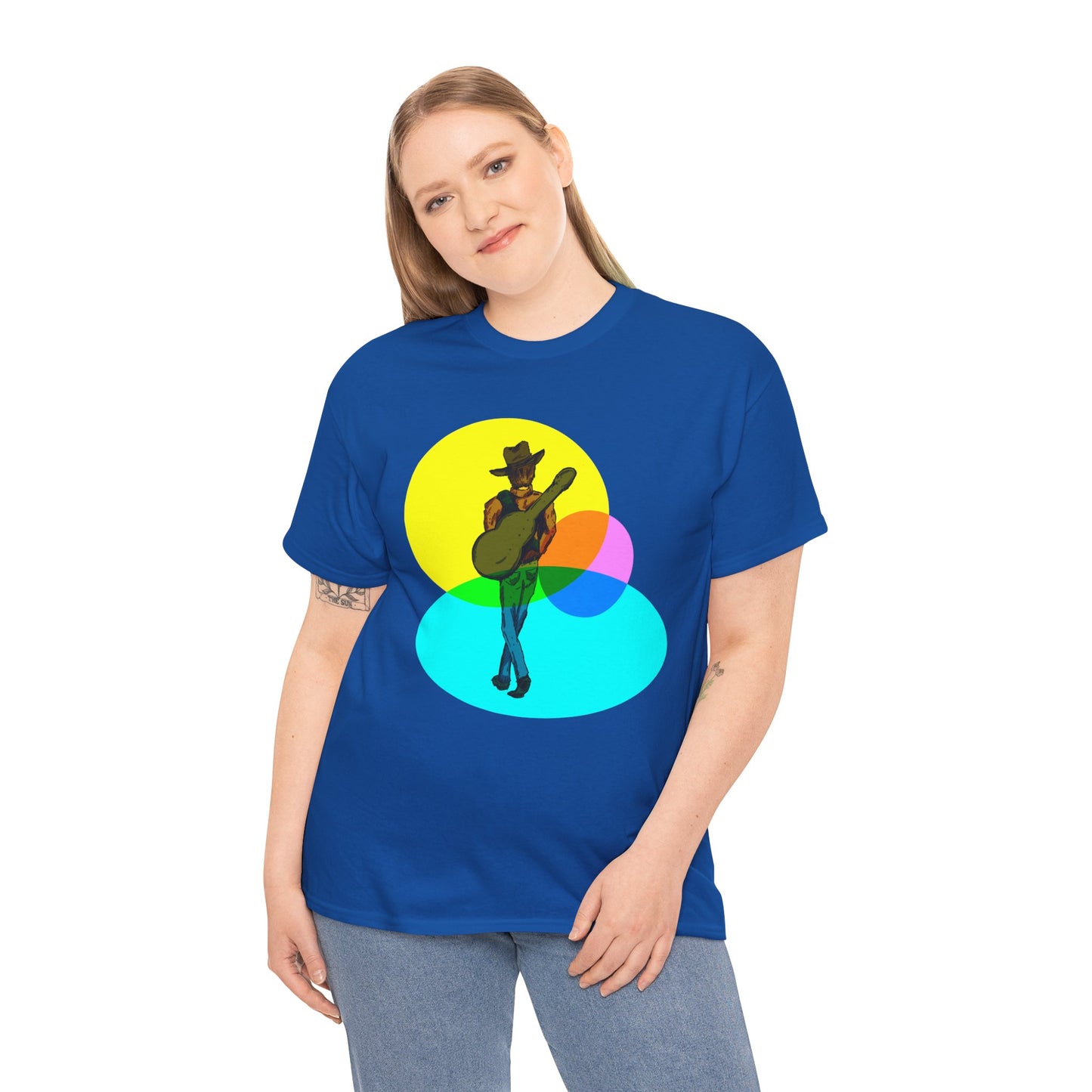 Cowboy Guitar Tee — Colorful Music T‑Shirt