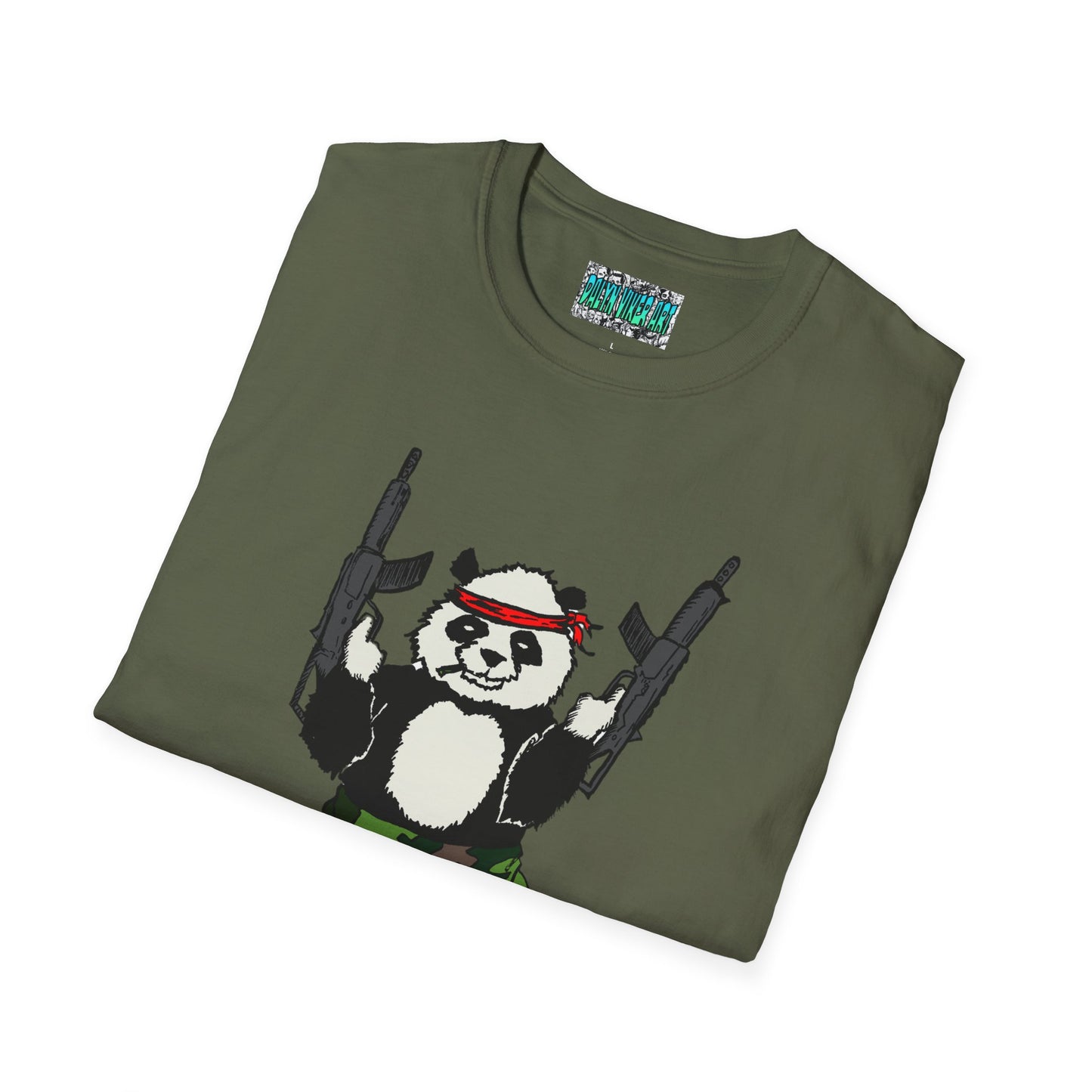 T-Shirt - Panda Guns Military Mercenary Bad Ass Weapons Bamboo