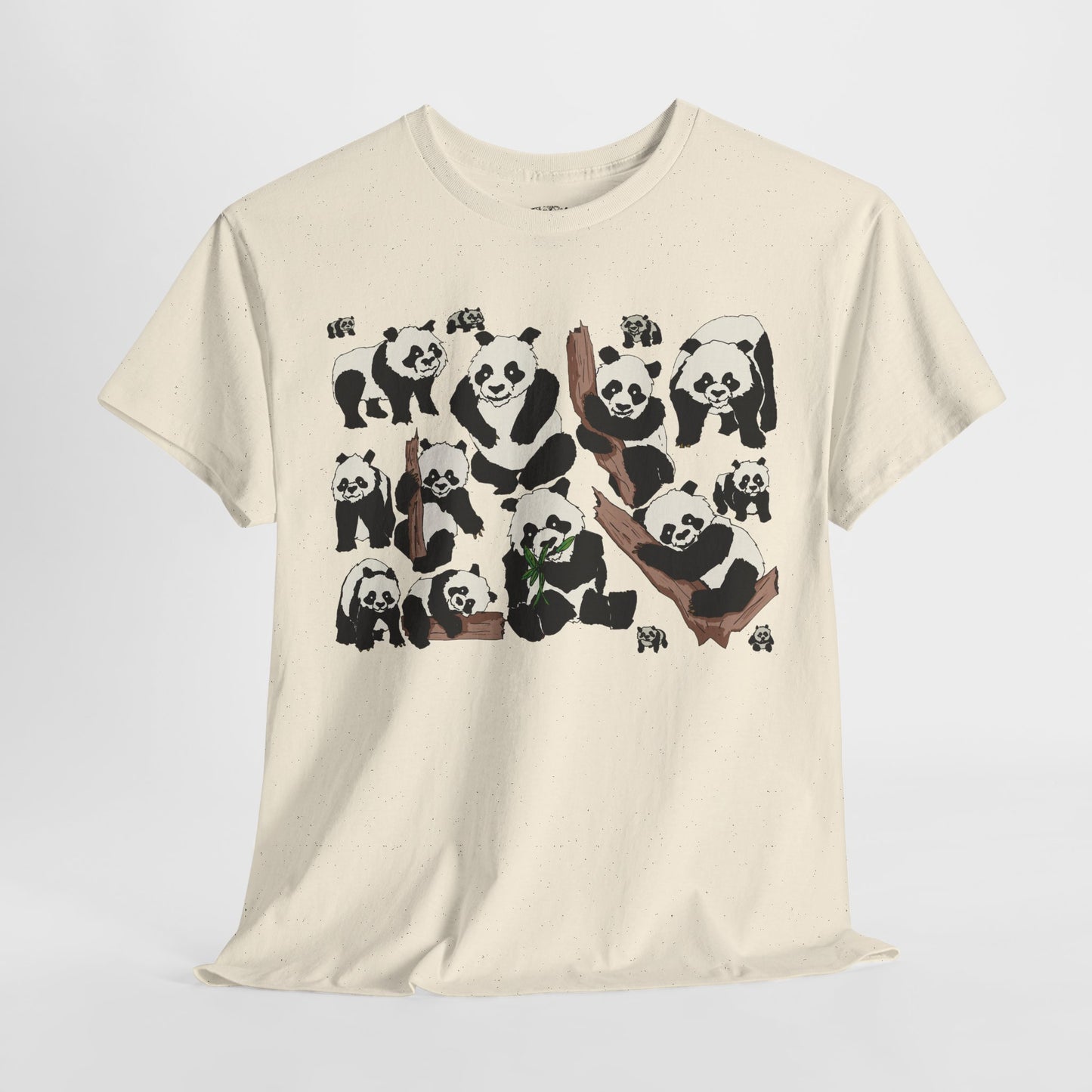 Cute Panda Design Unisex Heavy Cotton Tee | Animal Lover Gift, Casual Wear, Eco-Friendly Apparel, Nature Enthusiast Clothing