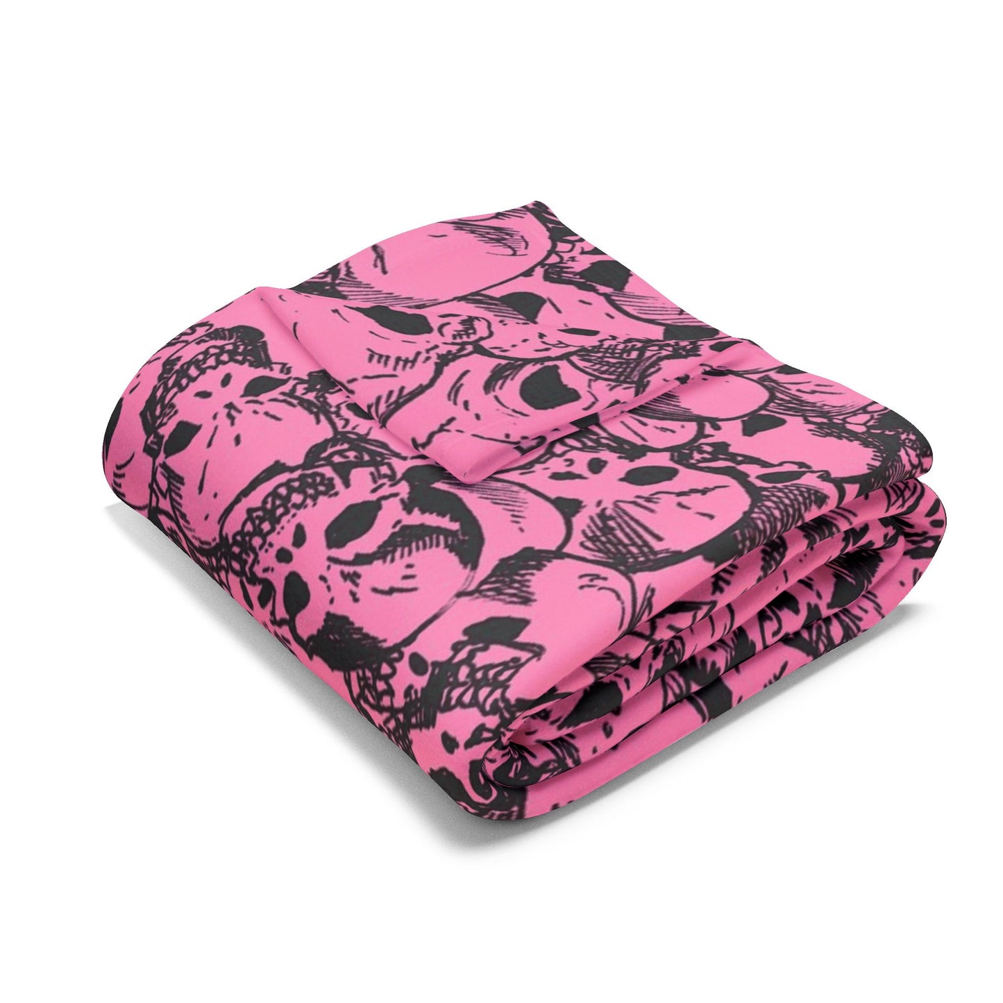 Gathering of Skulls - Pink - Arctic Fleece Blanket