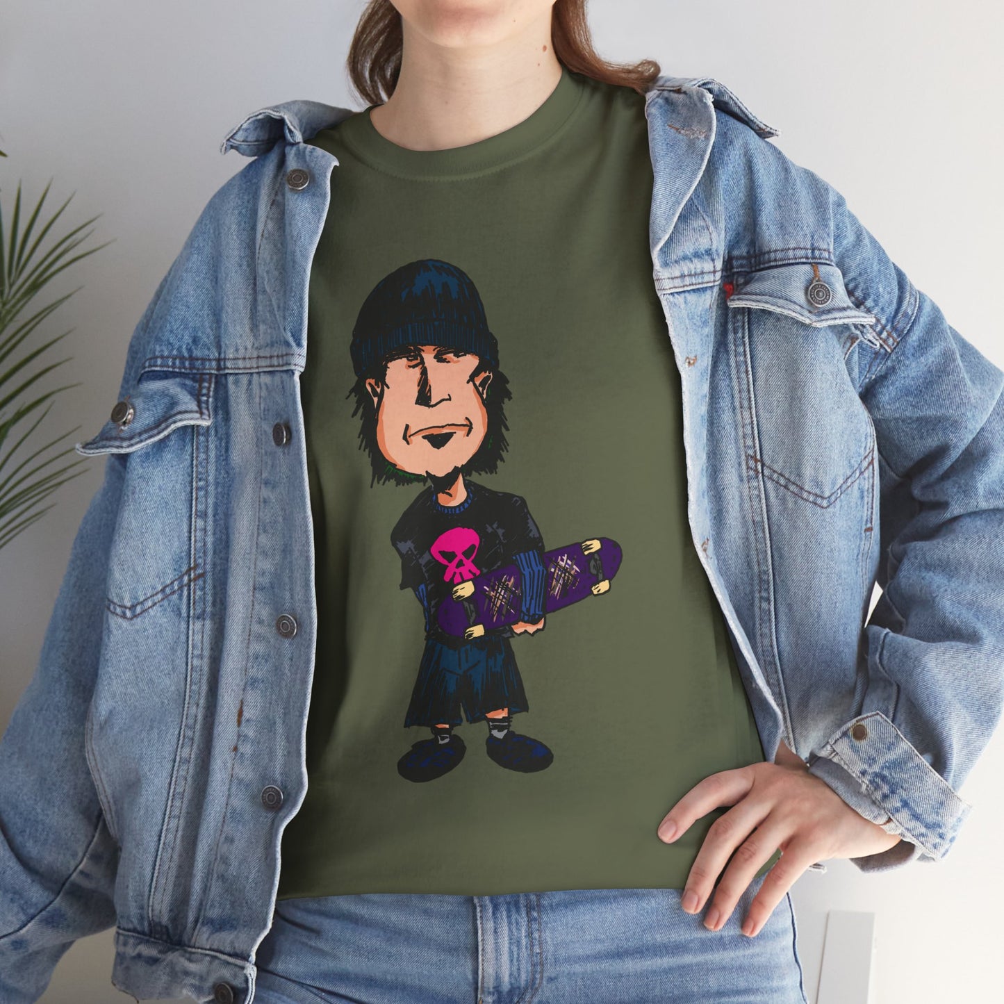 Rude Skater Dude - Skate Punk - Skater Kid Cartoon T‑Shirt — Cute Skateboarder Graphic Tee