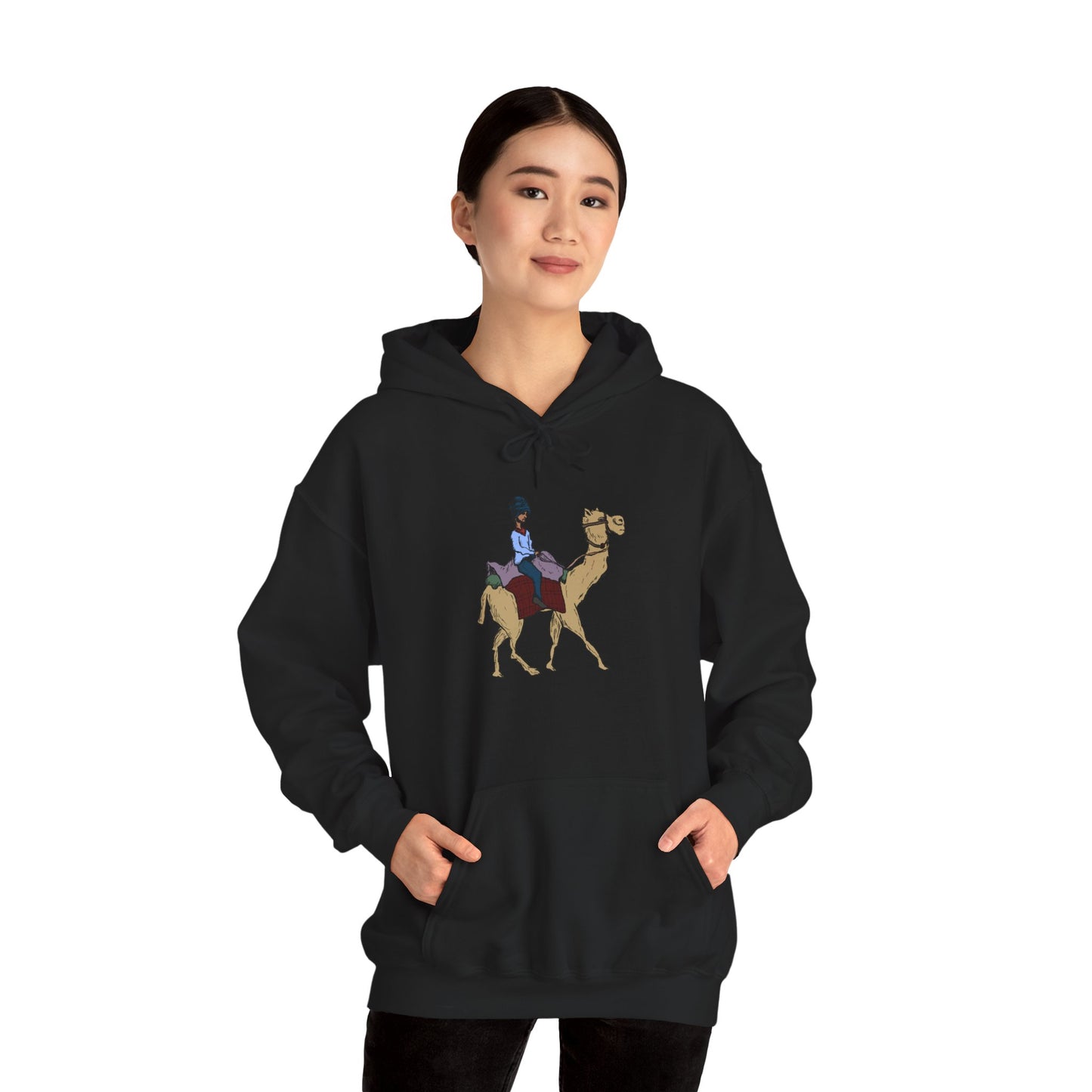 Camel Ride Hoodie, Cozy Unisex Pullover Sweatshirt, Fun Animal Lover Gift, Perfect for Travel & Adventure Enthusiasts