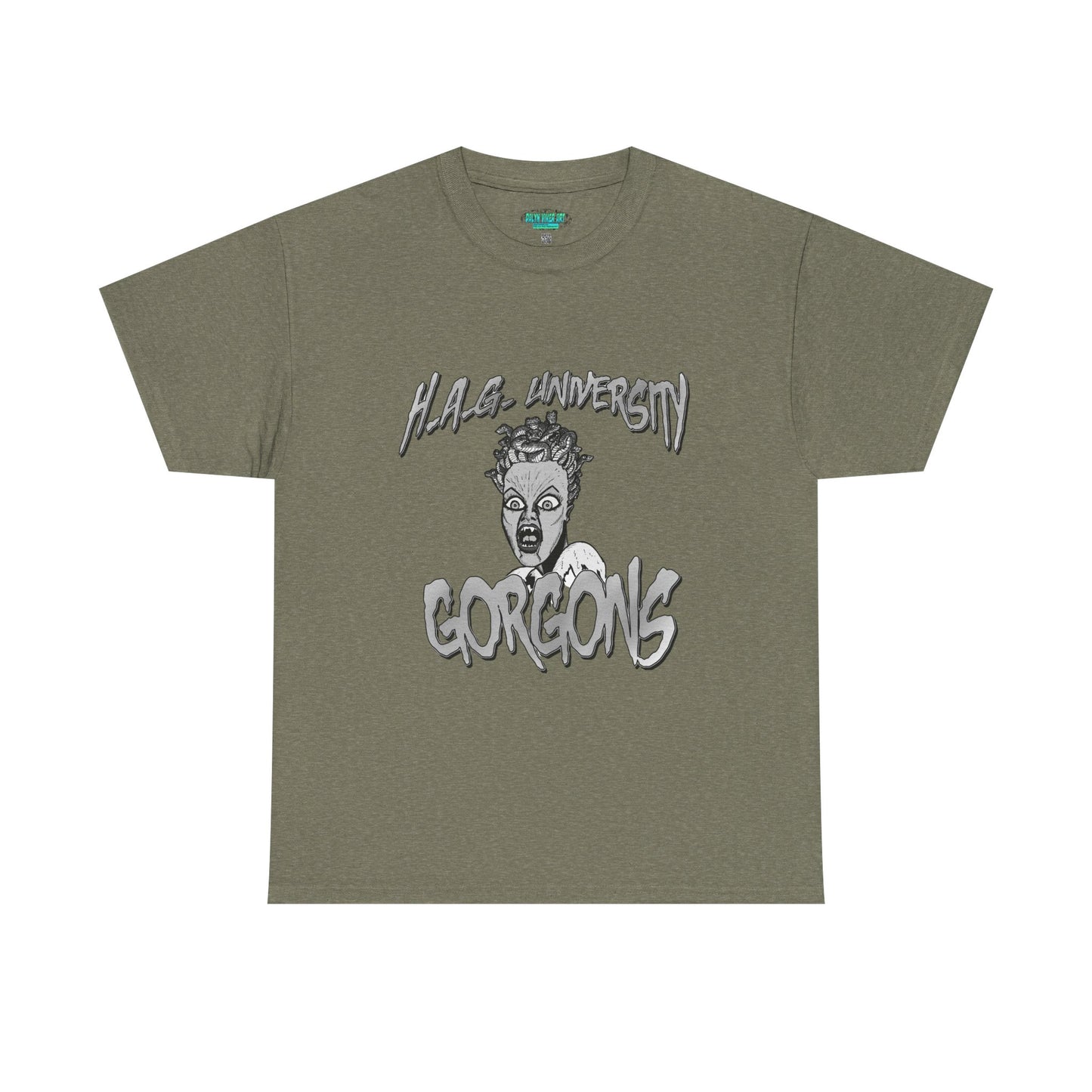 Graphic Tee with Gorgon Mascot - Greek Mythology University Unisex Shirt