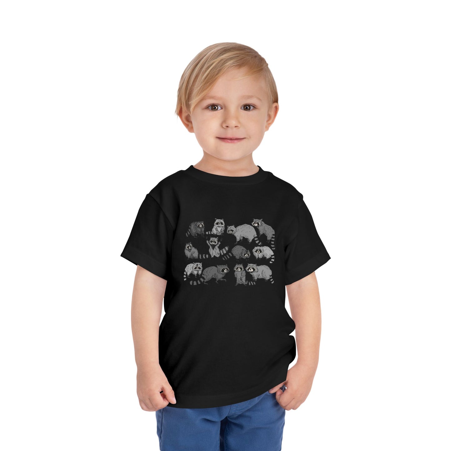 Toddler Tee — Playful Woodland Raccoon Crew Cute Kids Shirt