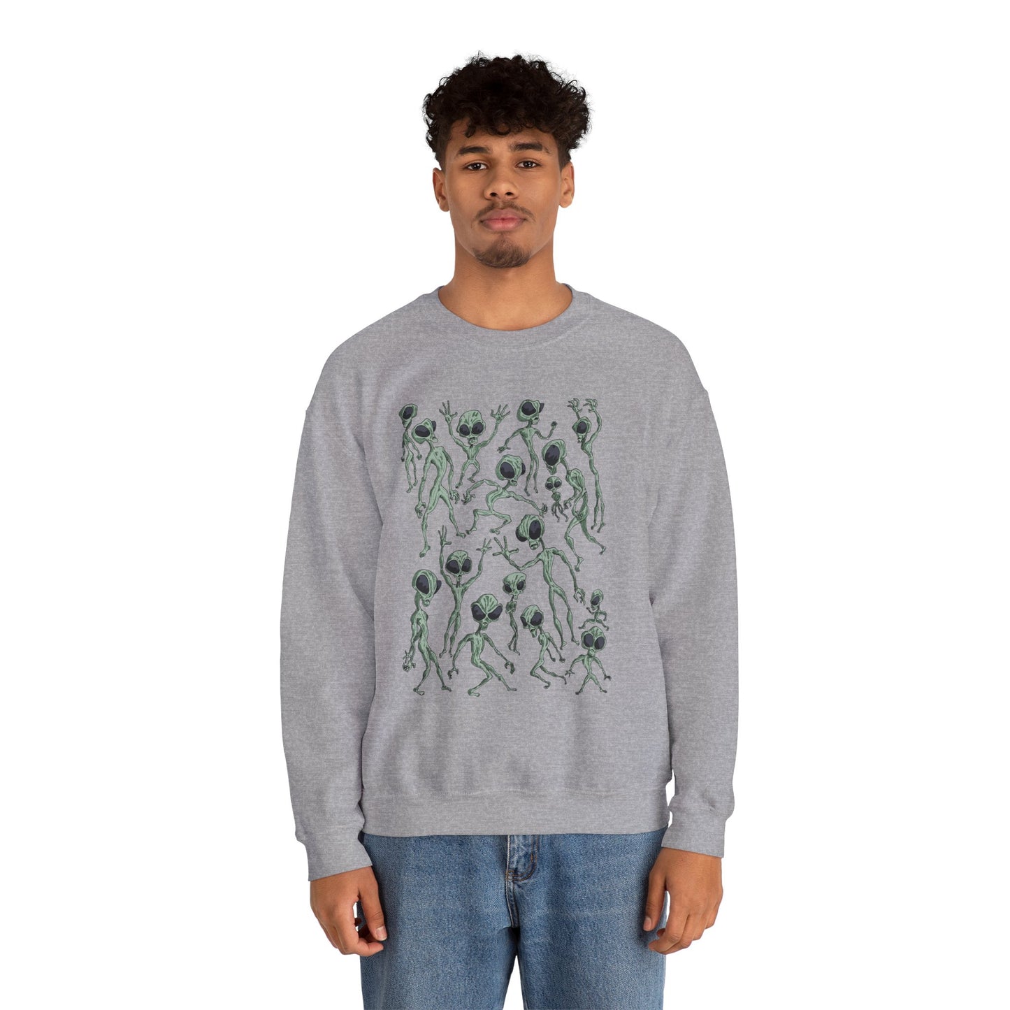 Alien Dance Party Crewneck Sweatshirt – Unisex Heavy Blend