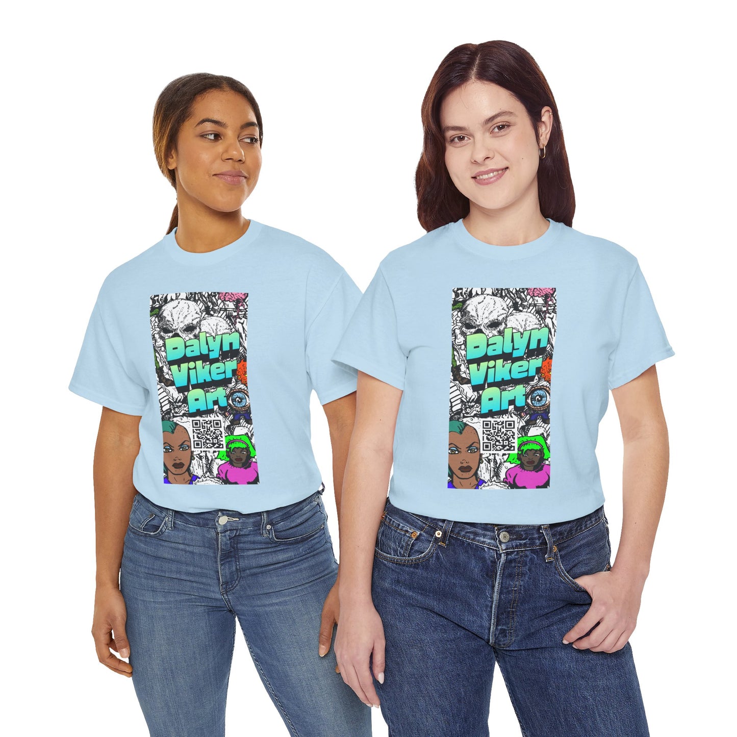 Graphic Art T-Shirt — "Dalyn Viker Art" Vertical Collage Tee