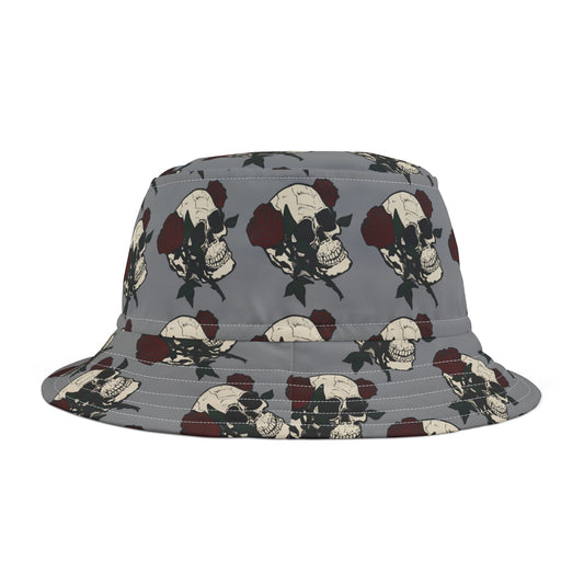 Stylish Skull & Rose Bucket Hat | Trendy Outdoor Accessory