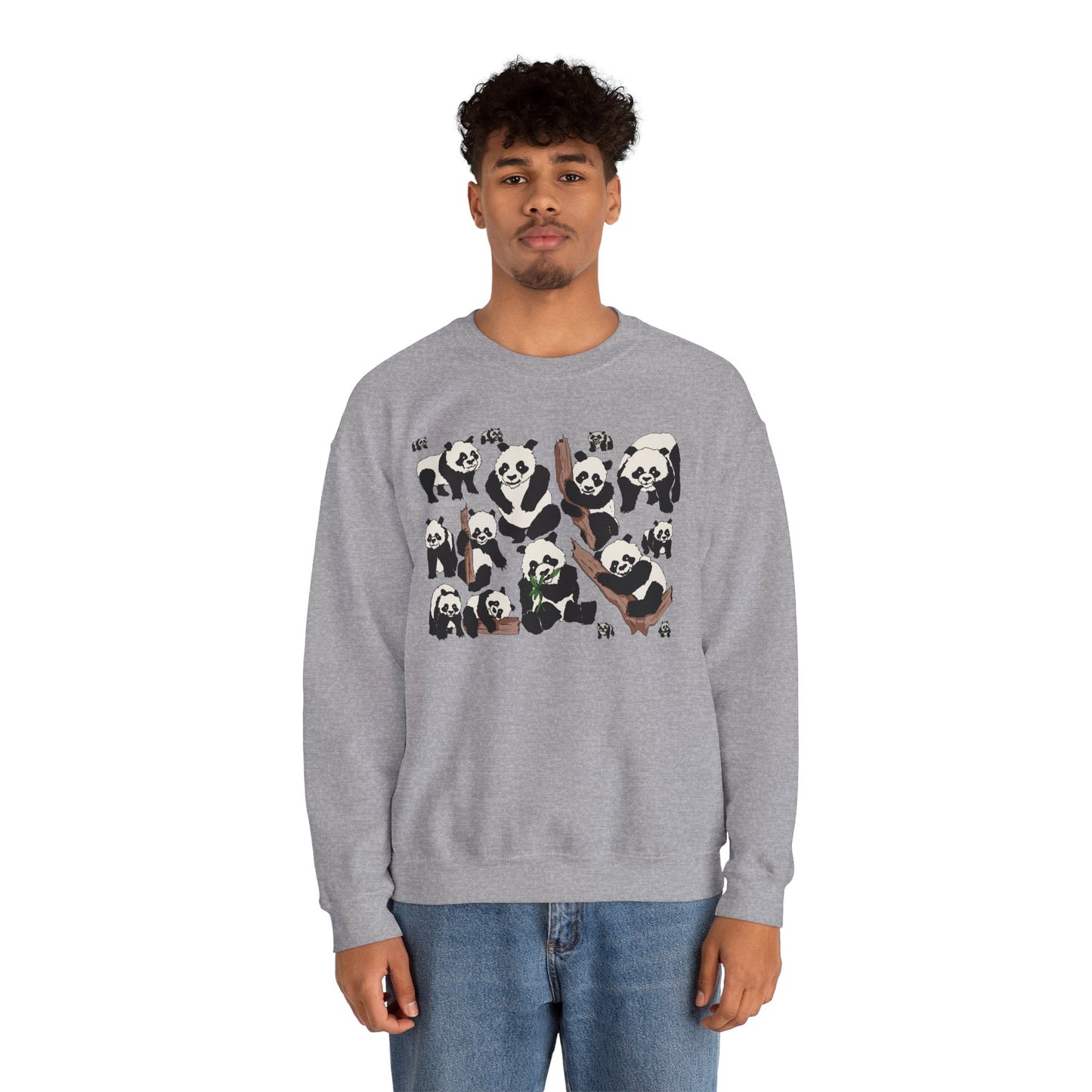 Cozy Panda Crewneck Sweatshirt - Soft Unisex Heavy Blend