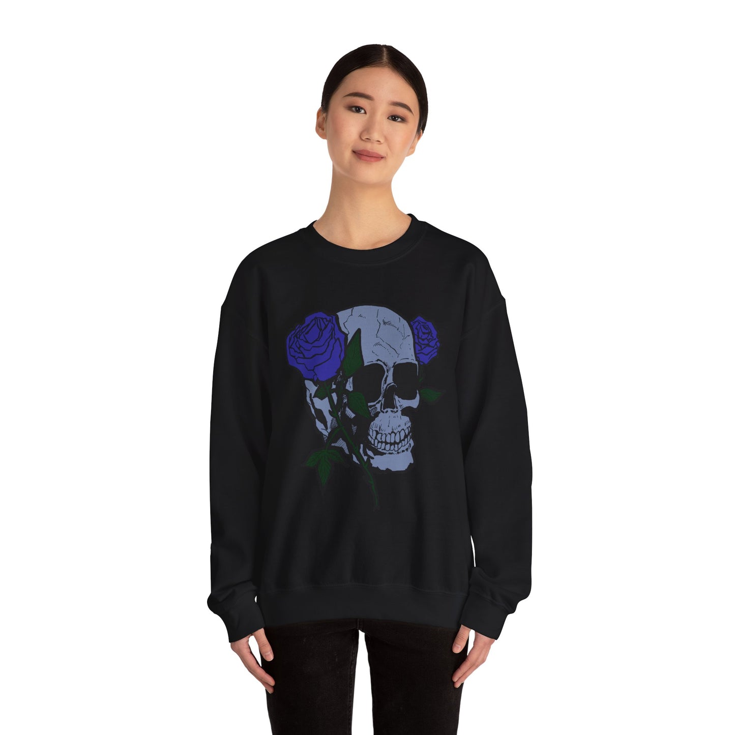 Rose Skull Crewneck Sweatshirt for Stylish Comfort