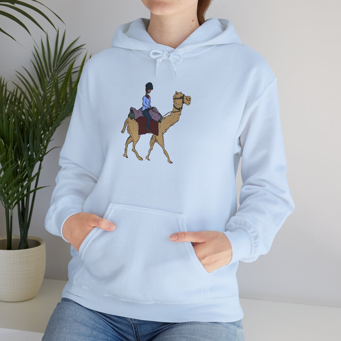 Camel Ride Hoodie, Cozy Unisex Pullover Sweatshirt, Fun Animal Lover Gift, Perfect for Travel & Adventure Enthusiasts