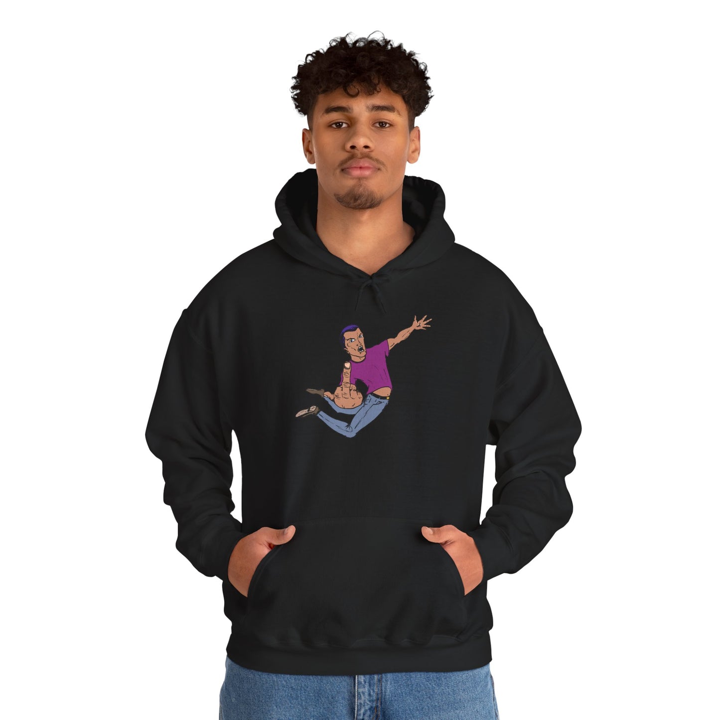 Funny Flying Eff Unisex Hooded Sweatshirt with Cartoon Design, Casual Hoodie, Gift for Friends, Birthday Gift, Loungewear