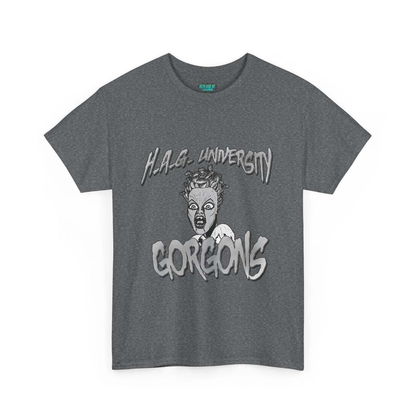 Graphic Tee with Gorgon Mascot - Greek Mythology University Unisex Shirt
