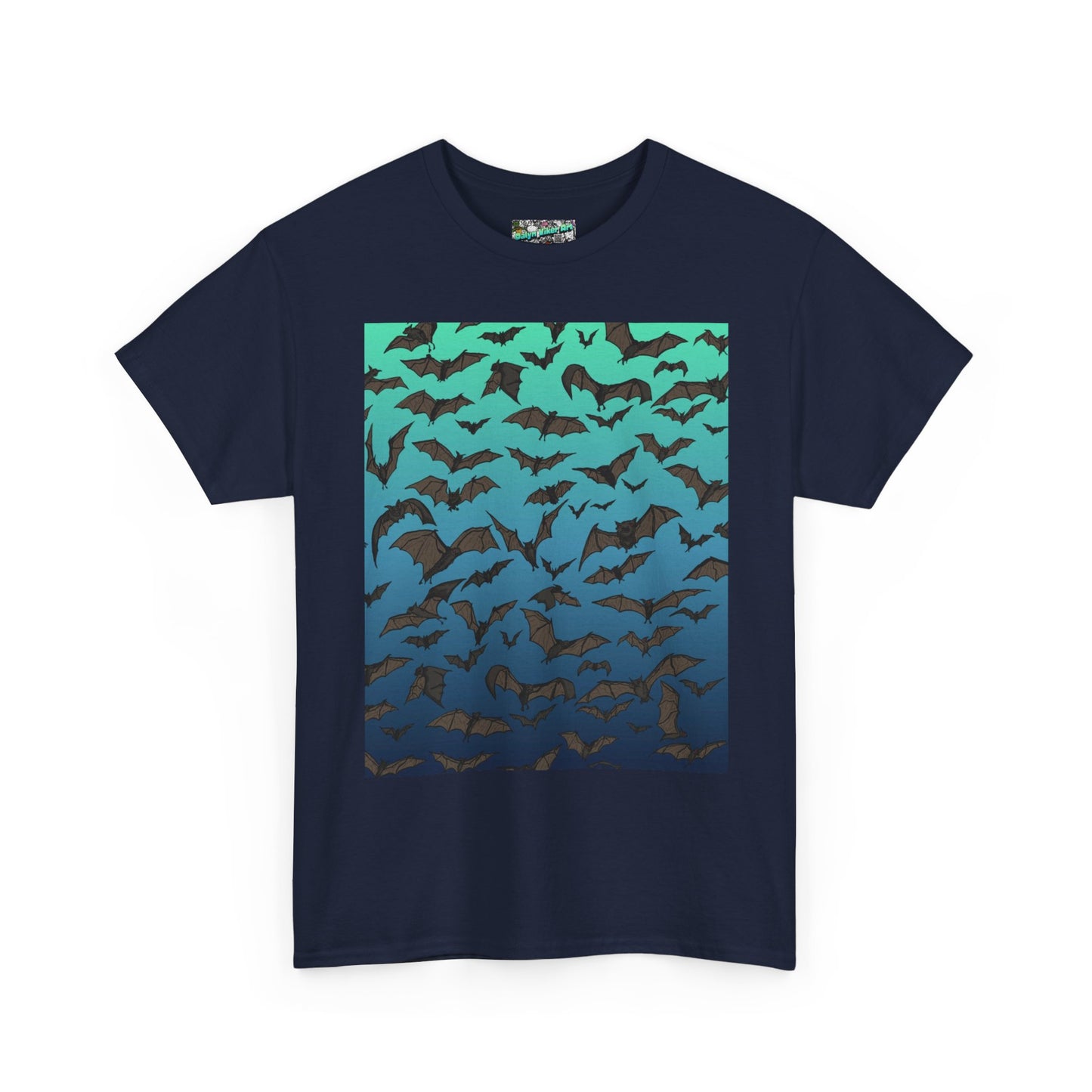 Bat Swarm Graphic Tee — Gradient Night Flight T-Shirt