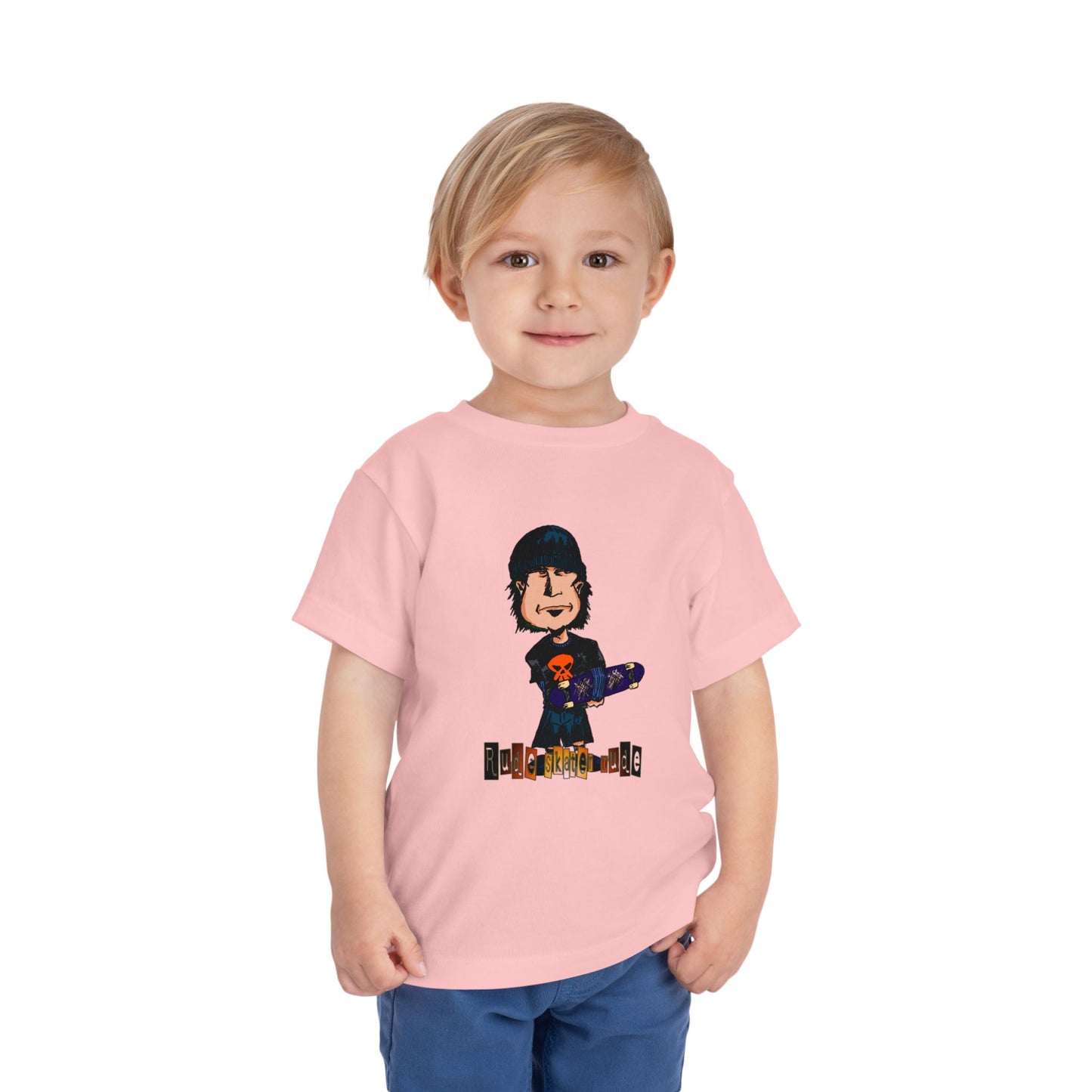 Toddler Tee — Cute Rude Skater Dude Kid Skateboard Graphic Shirt