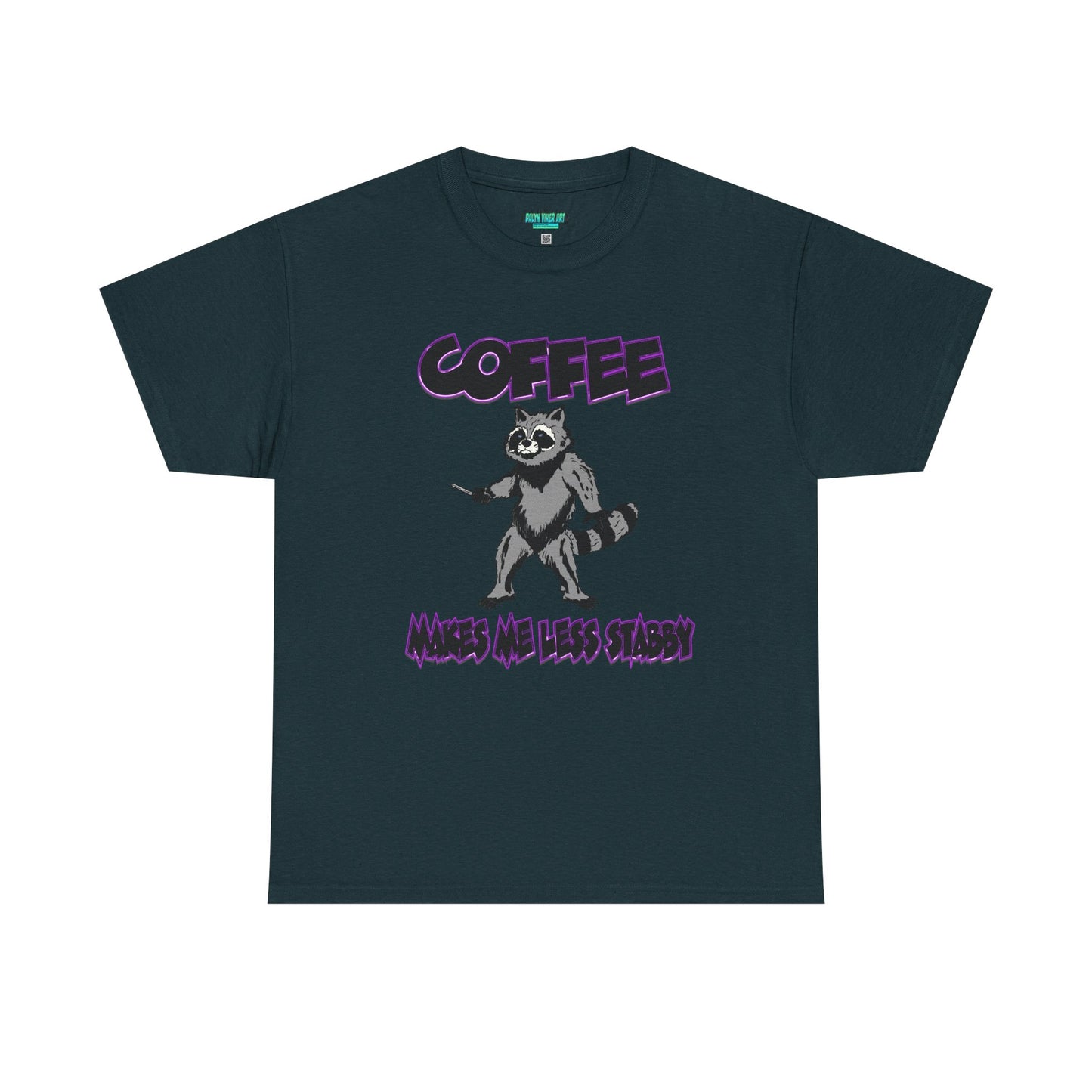 Funny Coffee Raccoon Unisex Heavy Cotton Tee
