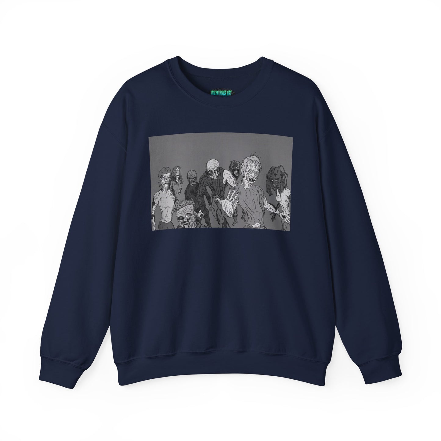 Vintage Zombie Horror Crewneck Sweatshirt - Unisex Heavy Blend™