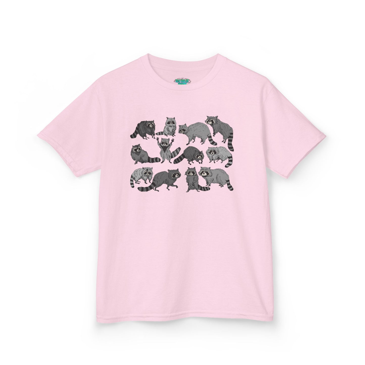 Cute Raccoons Pattern Kids Tee, Animal Lover Gift, Funny Raccoon Shirt, Children's Apparel, Birthday Outfit, Pet Lover Tee