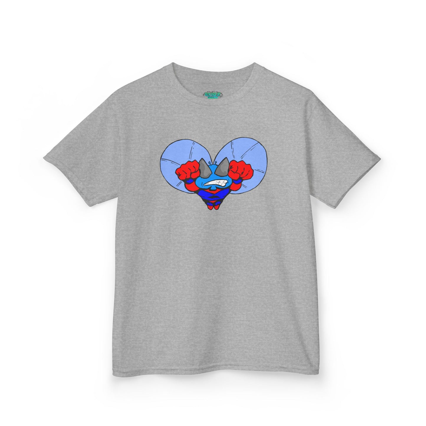 Astro-Fly Kids Superhero T‑Shirt — Cute Blue Hero Design
