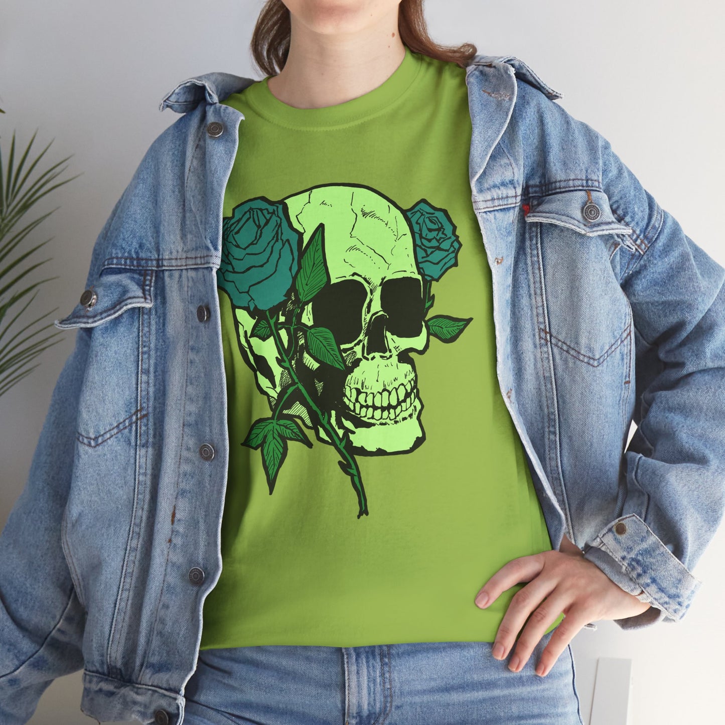 Skull & Rose Graphic Tee - Unisex Heavy Cotton Shirt