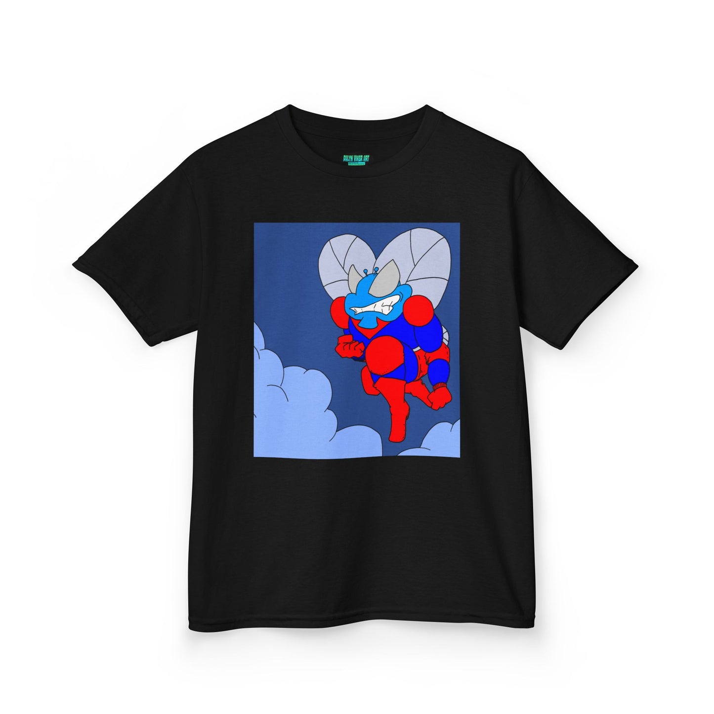 The Astounding Astro-Fly - Up in the Clouds - Kids Superhero Graphic Tee - Fun Cartoon Design for Playful Days