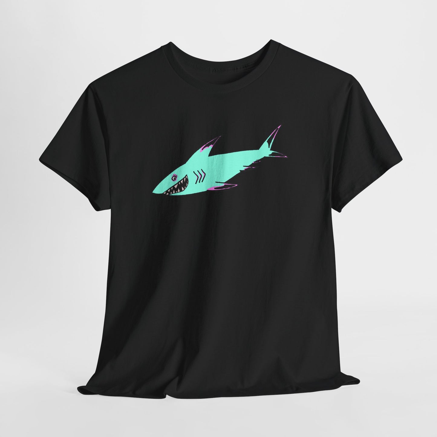 Cool Shark Graphic Unisex Heavy Cotton Tee, Ocean Lover Shirt, Beachwear, Casual Everyday Tee, Gift for Sharks Fans