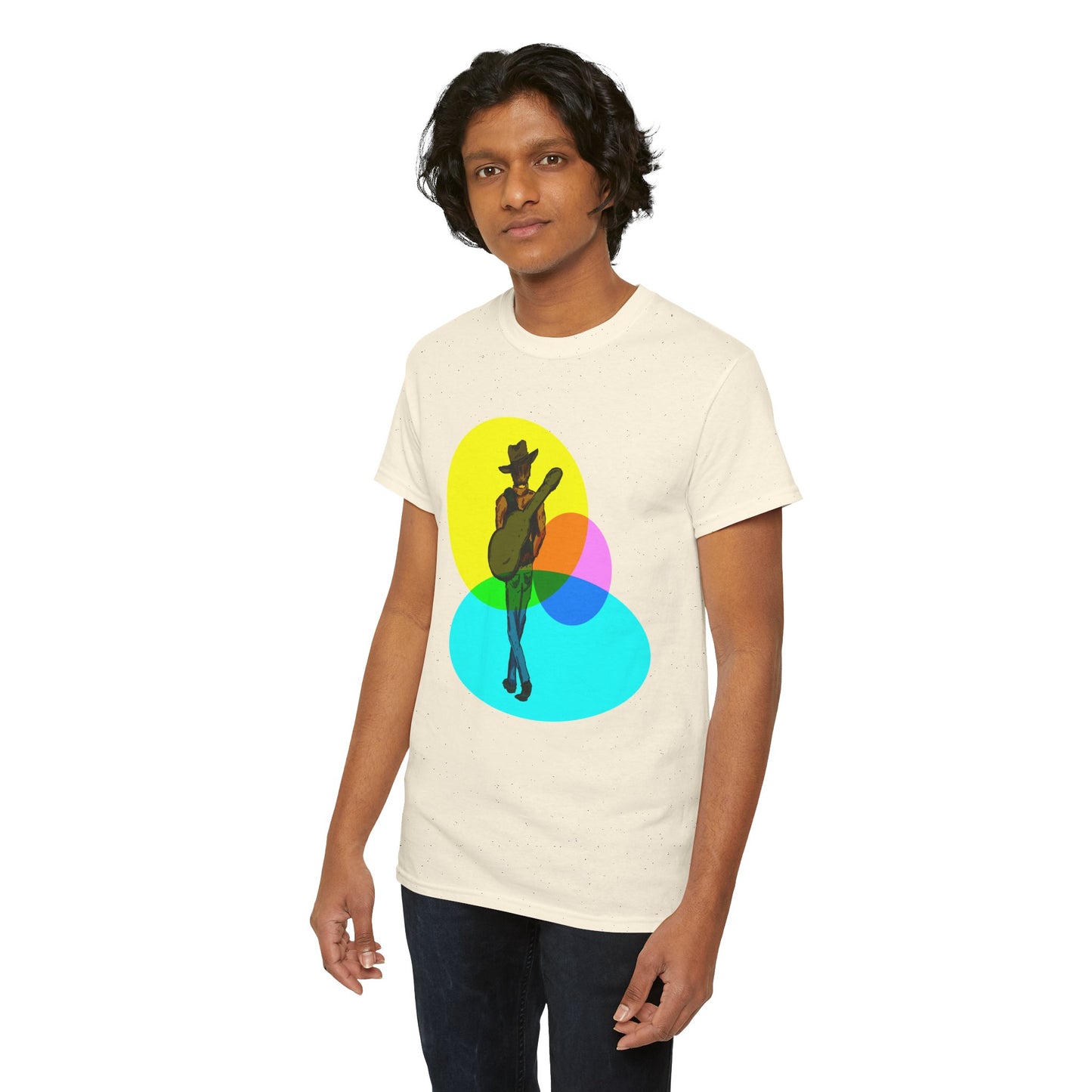 Cowboy Guitar Tee — Colorful Music T‑Shirt