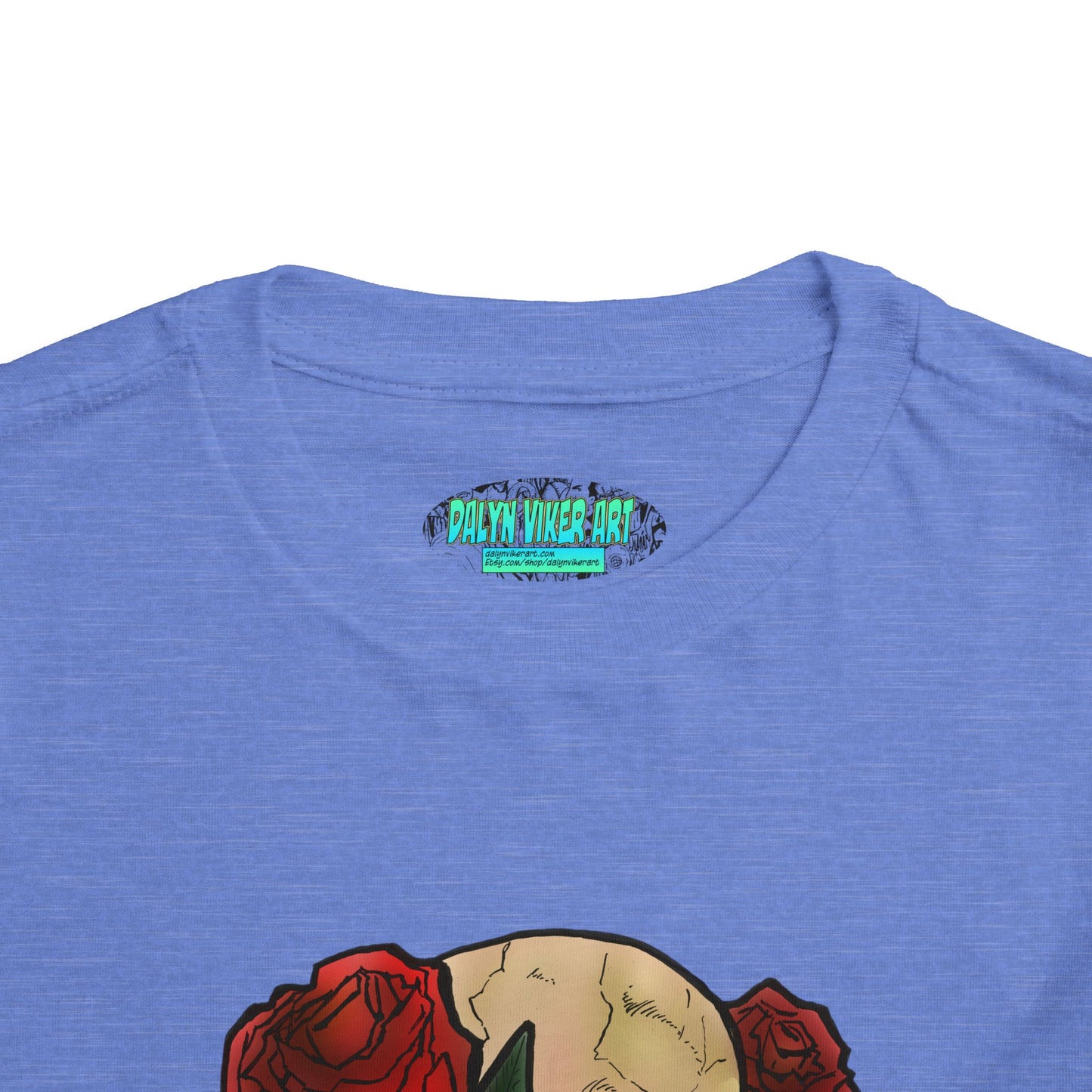 Toddler Tee — Skull with Red Roses Graphic