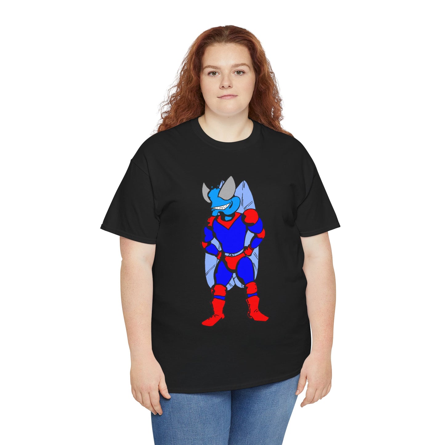 Astro-Fly Hero Graphic Tee - Blue & Red Superhero T-Shirt