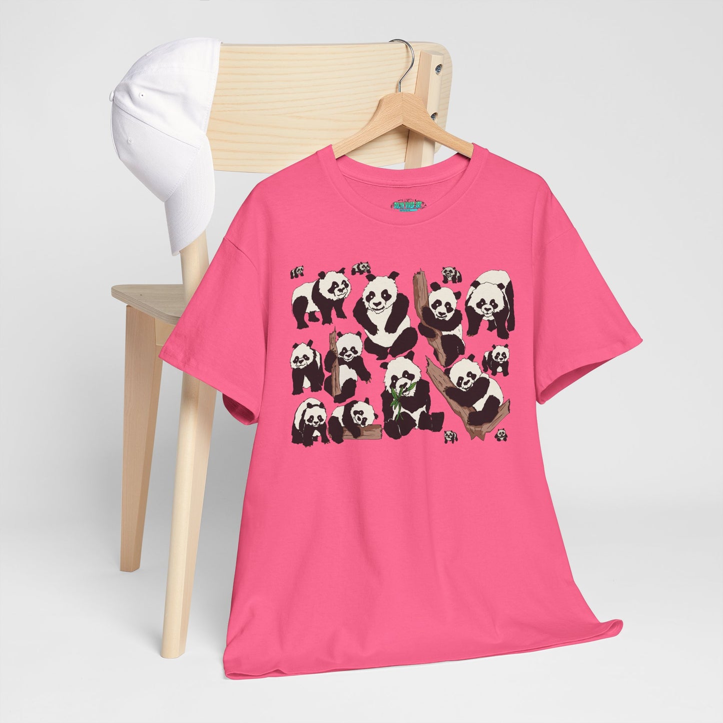 Cute Panda Design Unisex Heavy Cotton Tee | Animal Lover Gift, Casual Wear, Eco-Friendly Apparel, Nature Enthusiast Clothing