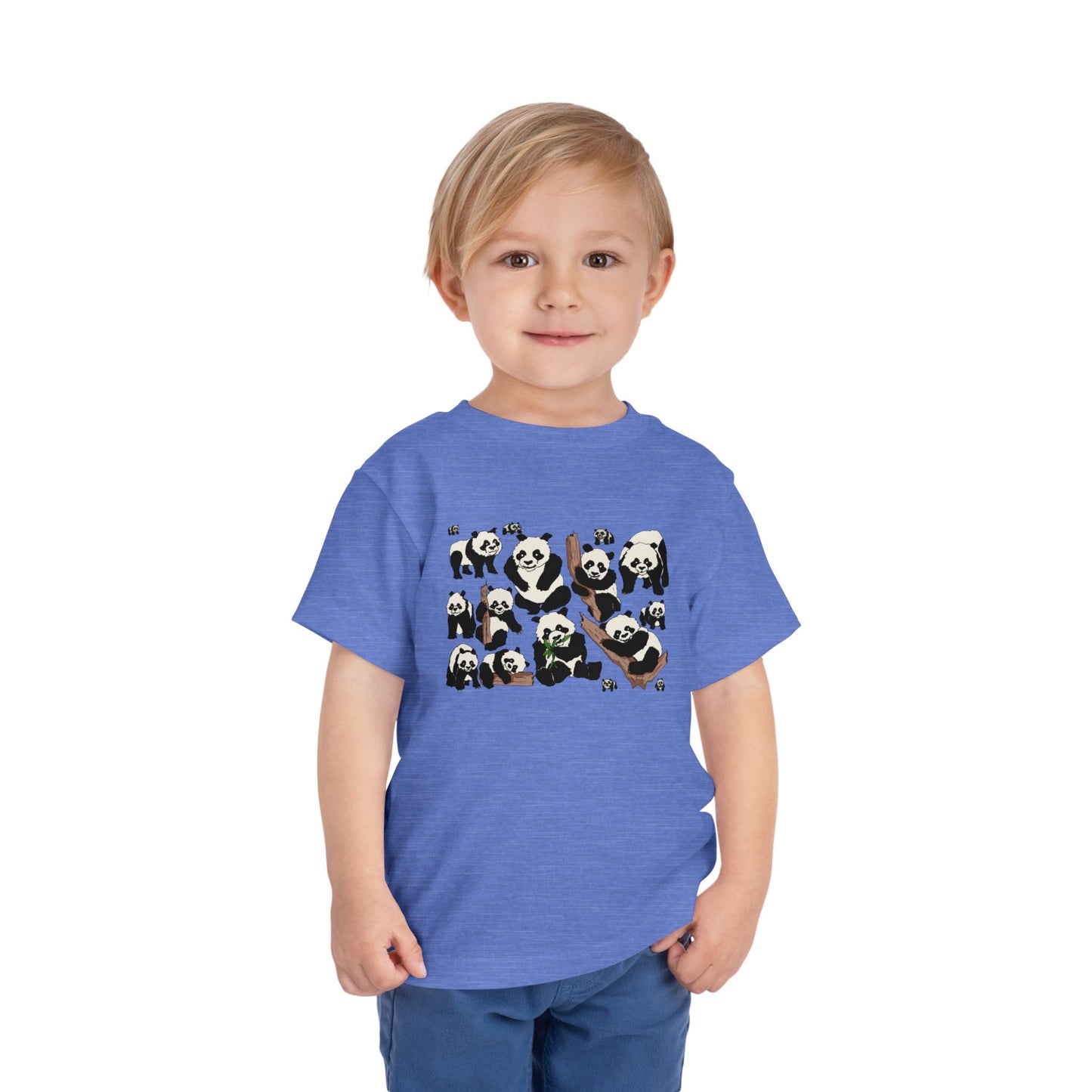 Panda Faces Toddler Tee — Cute Cartoon Panda Print
