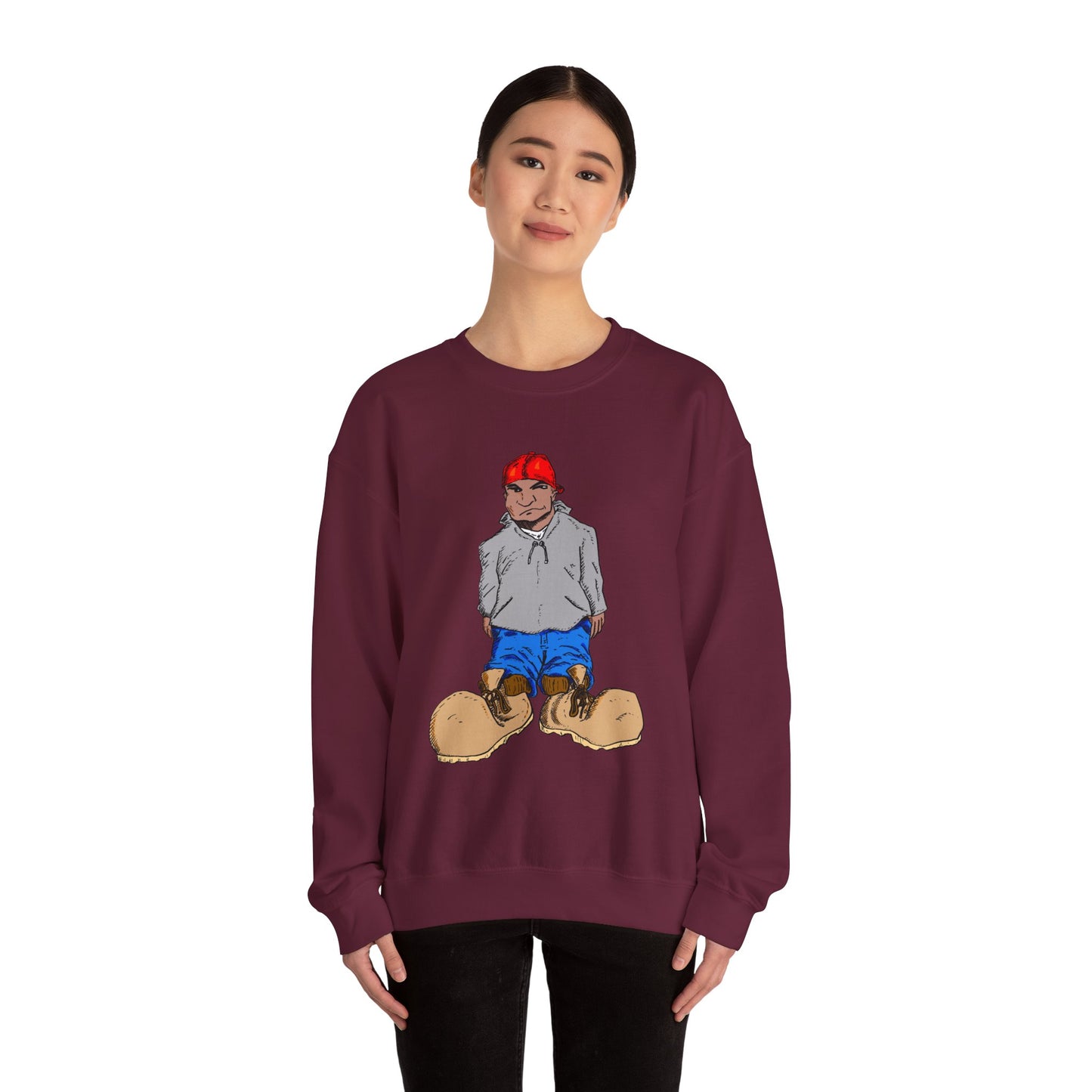 Urban Street Fun Character Boots Art Unisex Crewneck Sweatshirt