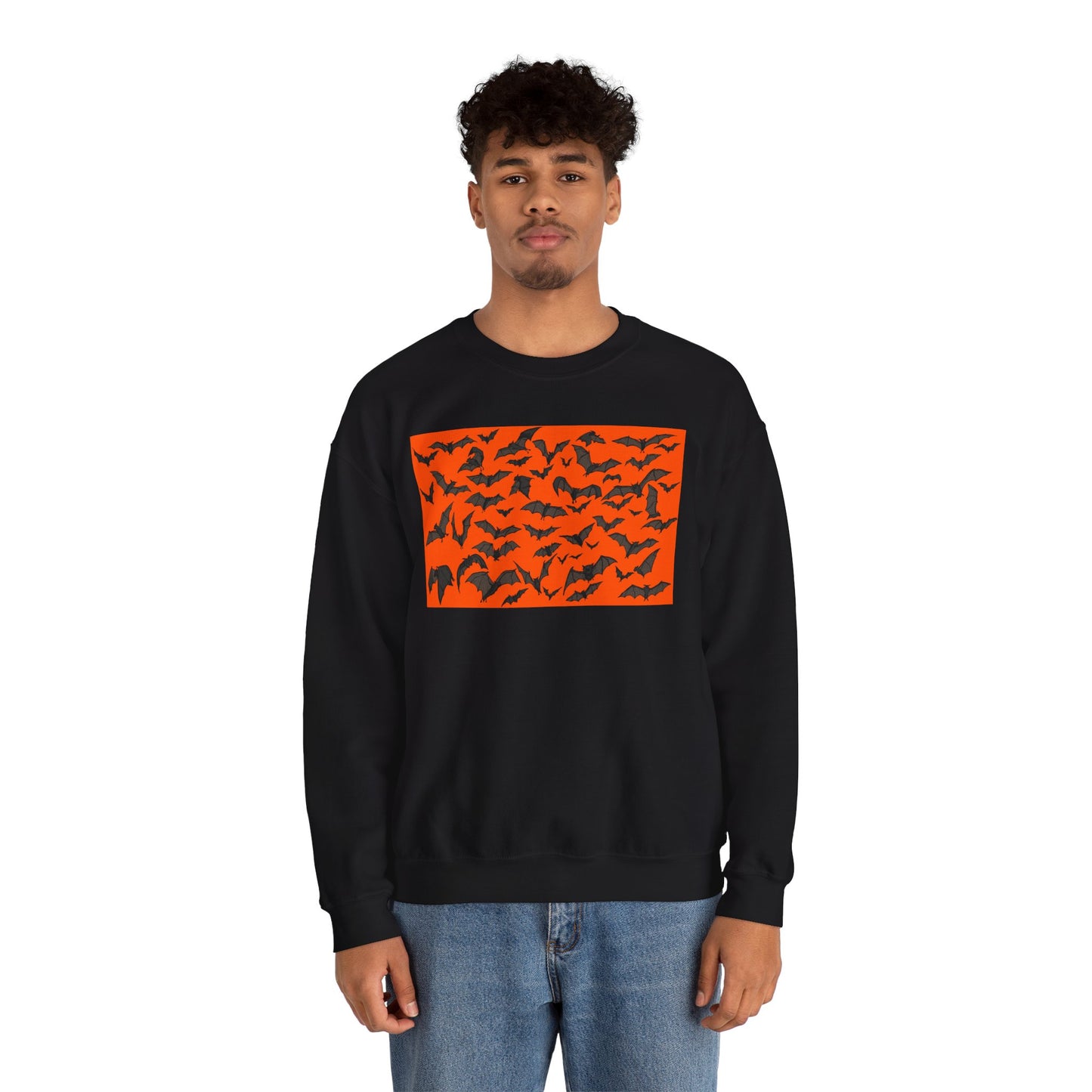 Halloween Bat Print Crewneck Sweatshirt