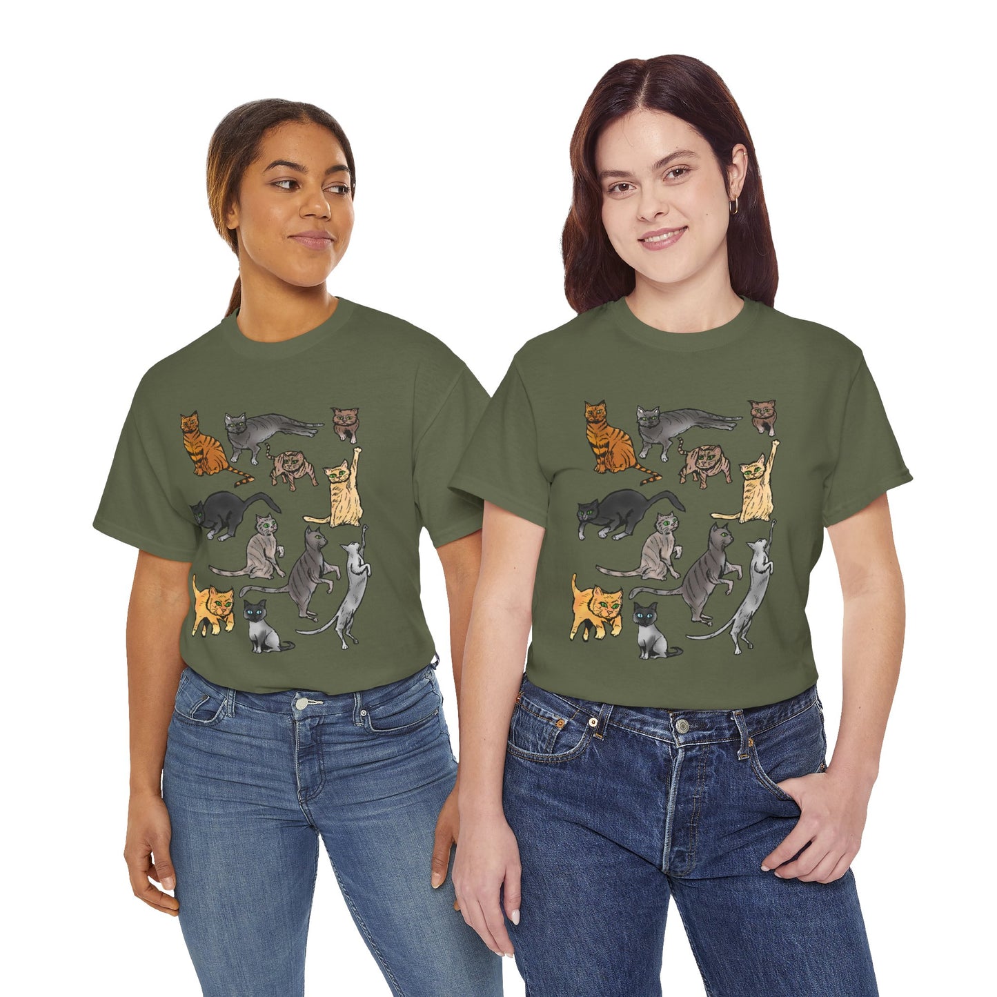 Cats Collage T-Shirt — Cute Cat Illustration Tee for Cat Lovers