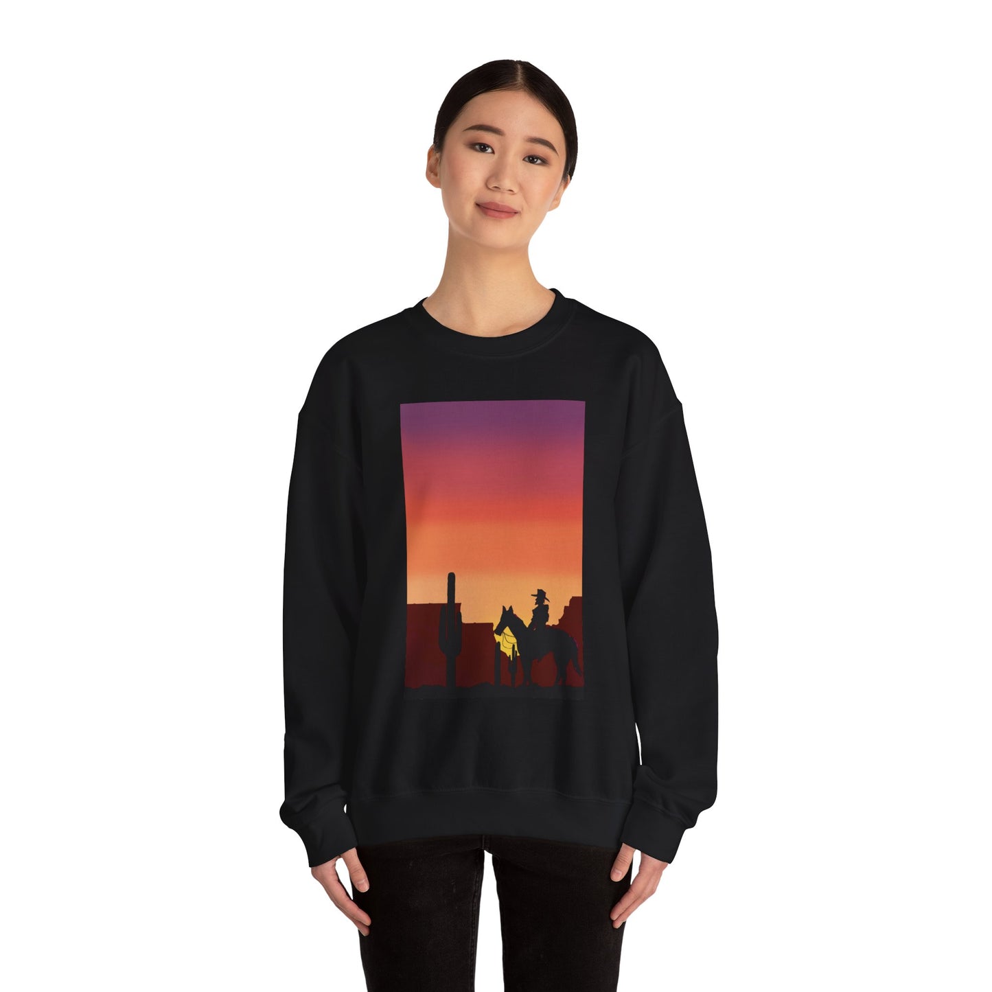 Desert Sunset Silhouette Unisex Crewneck Sweatshirt