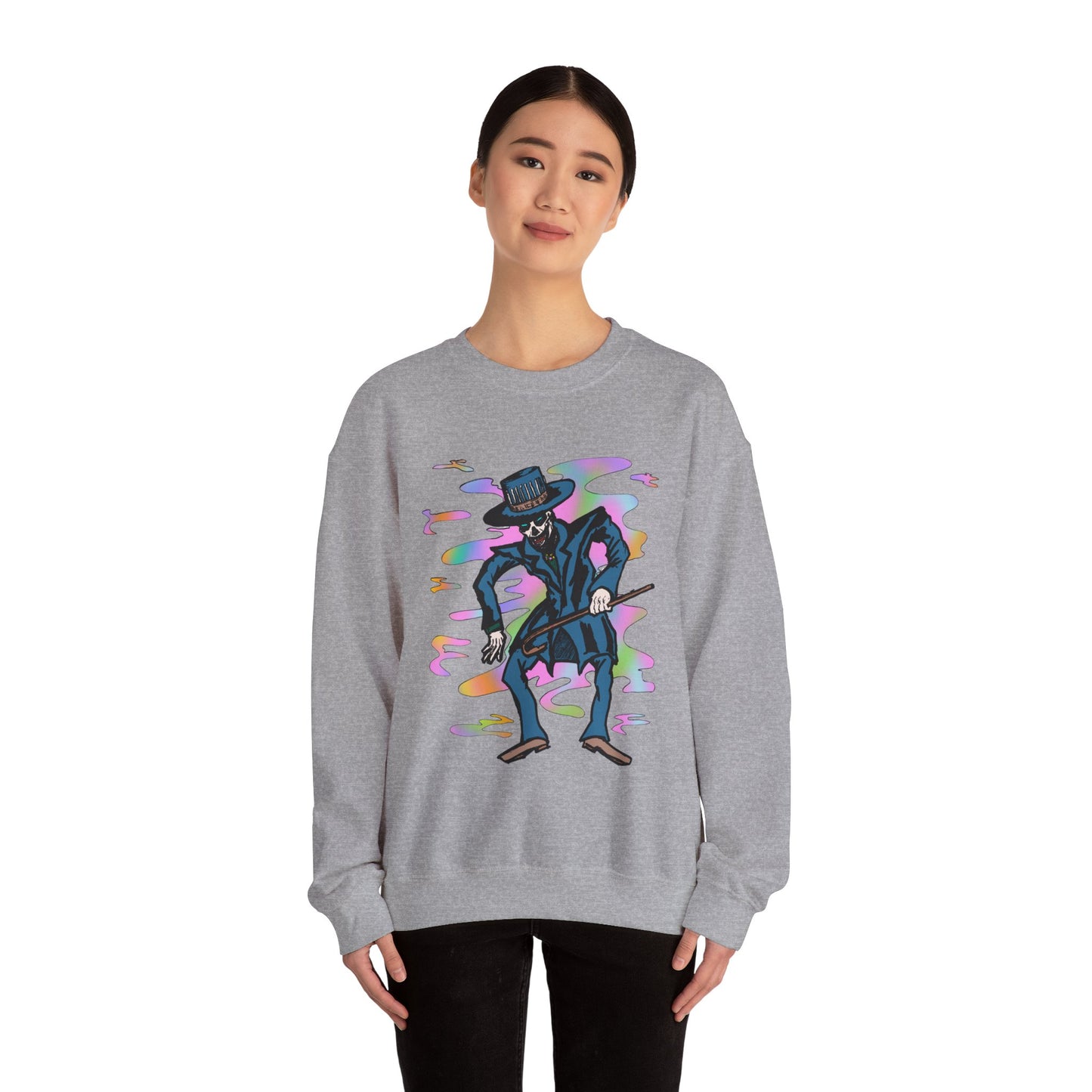 Vibrant Voodoo Graphic Crewneck Sweatshirt - Unisex Halloween Vibe