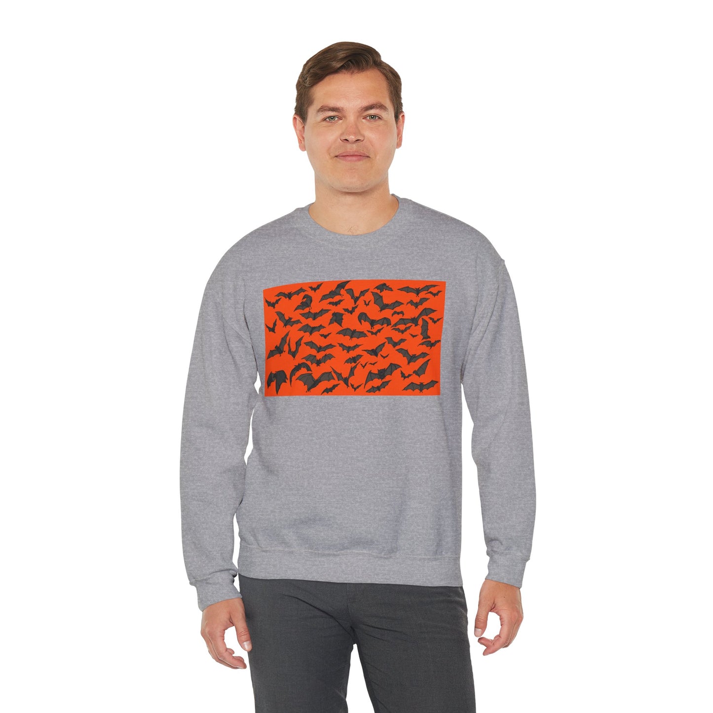 Halloween Bat Print Crewneck Sweatshirt