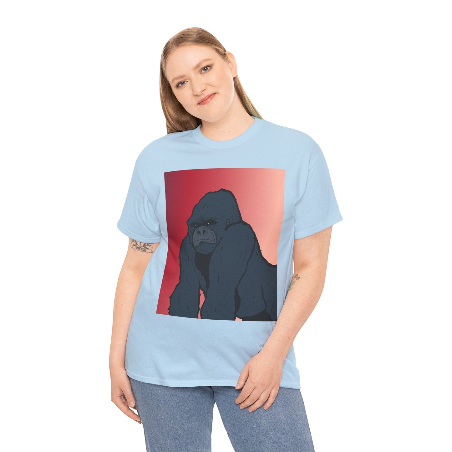 Gorilla Graphic Tee — Vintage Sunset Primate Illustration Shirt