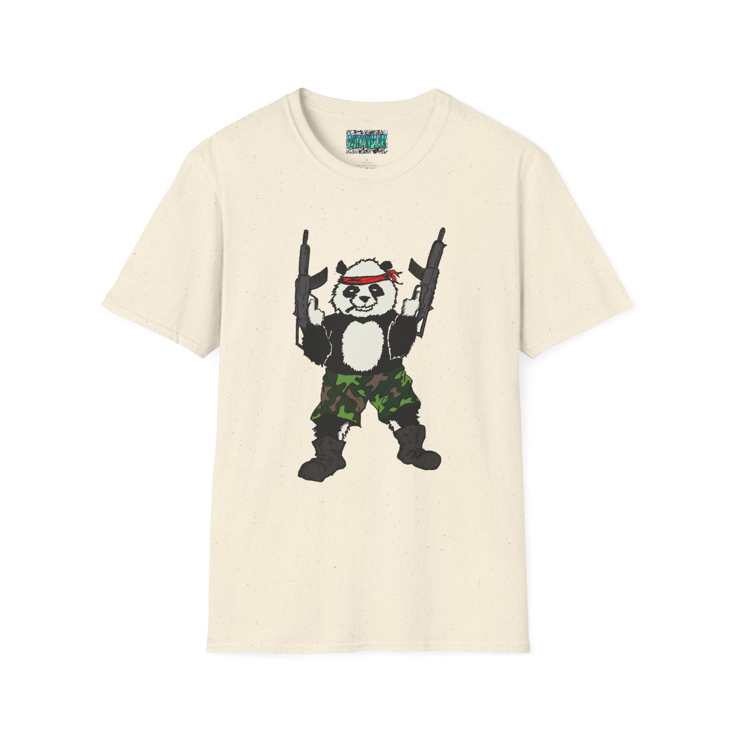 T-Shirt - Panda Guns Military Mercenary Bad Ass Weapons Bamboo