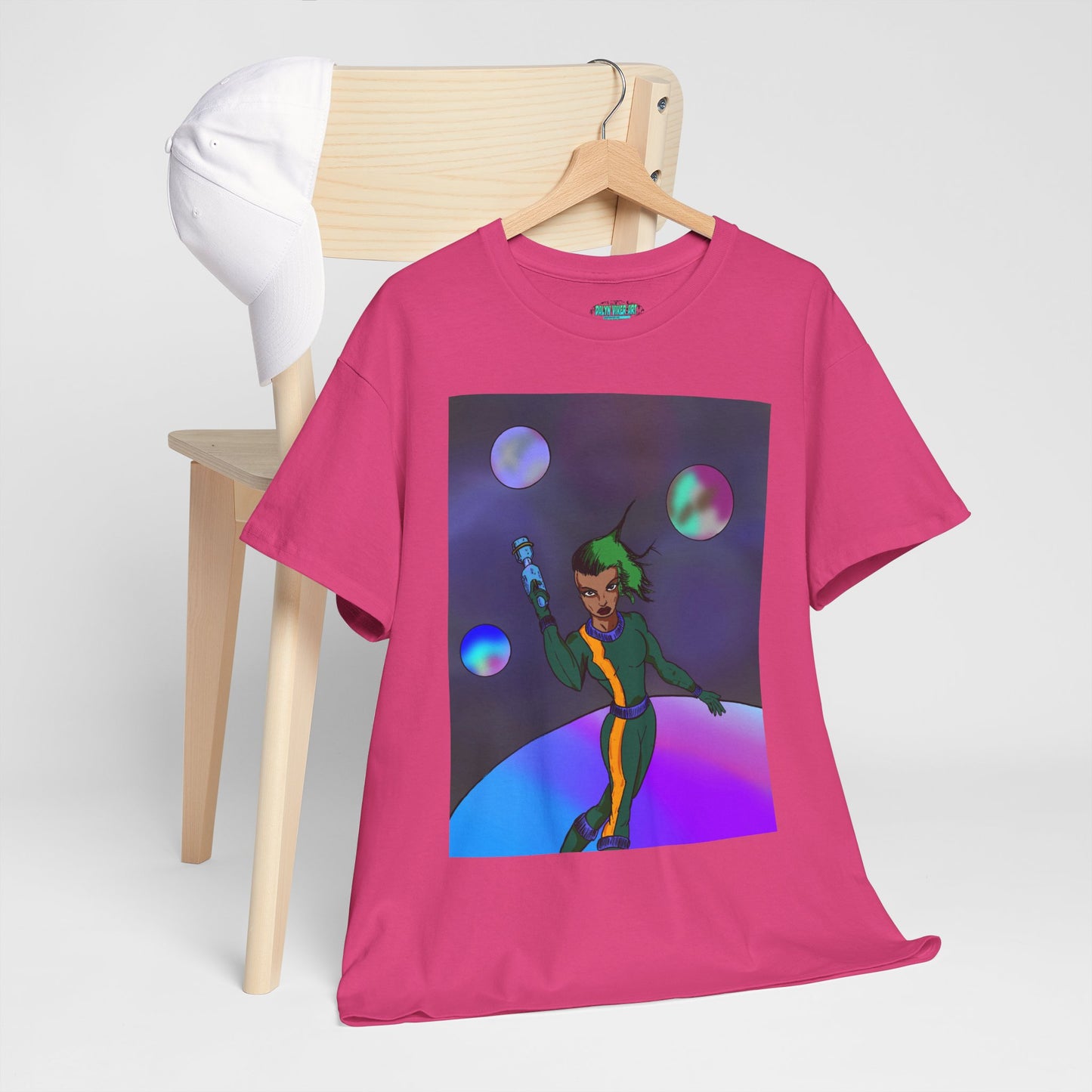 Cosmic Hero Vibe Tee - Unisex Heavy Cotton Tee, Space Art Shirt, Retro Sci-Fi T-Shirt, Gift for Space Lovers, Unique Graphic Tee