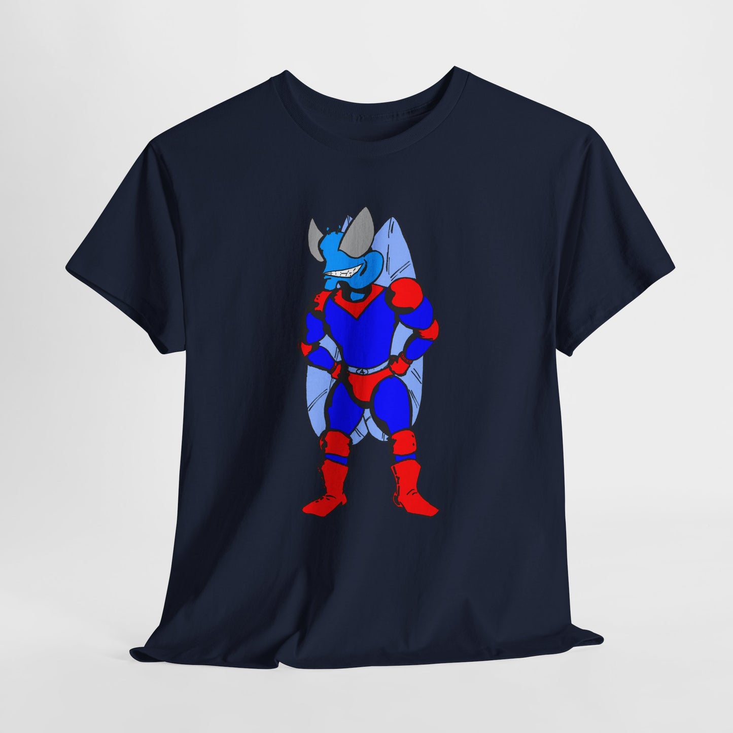 Astro-Fly Hero Graphic Tee - Blue & Red Superhero T-Shirt
