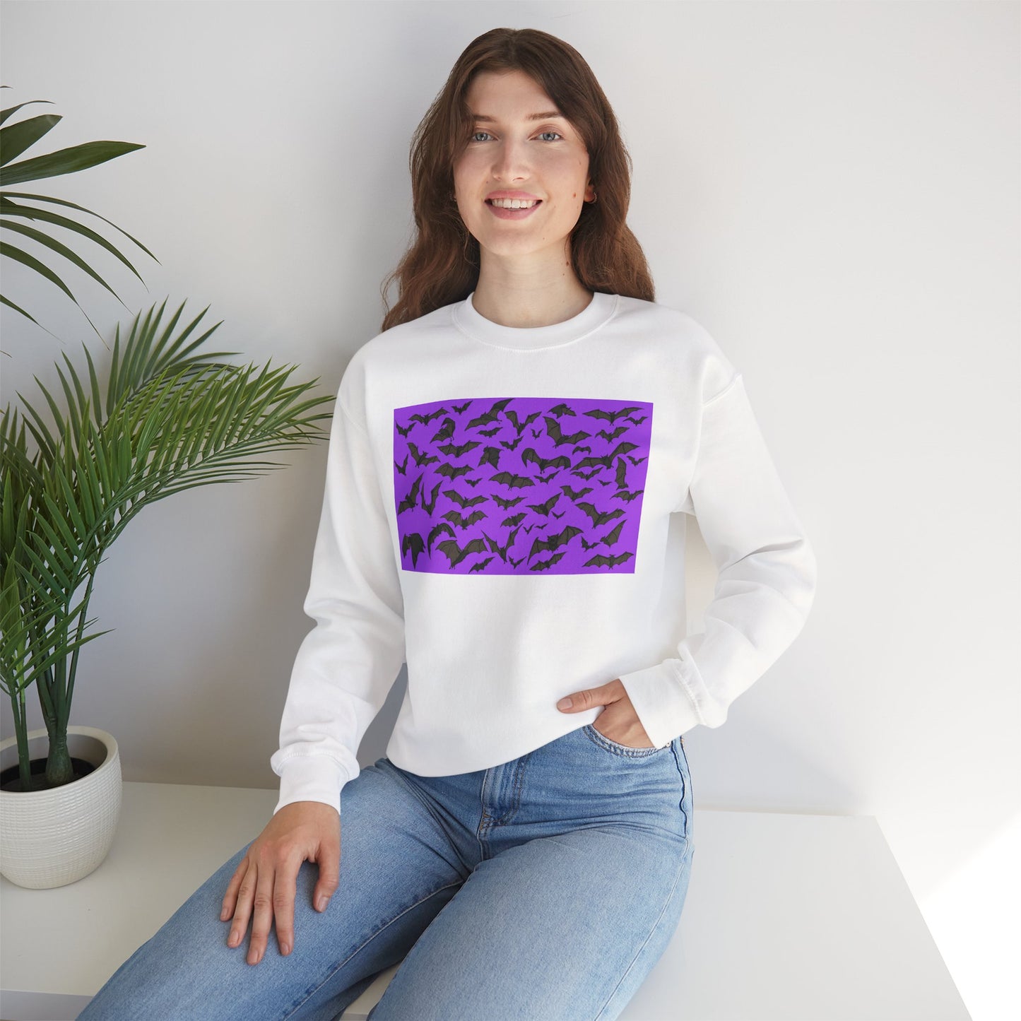 Spooky Bat Crewneck Sweatshirt for Halloween