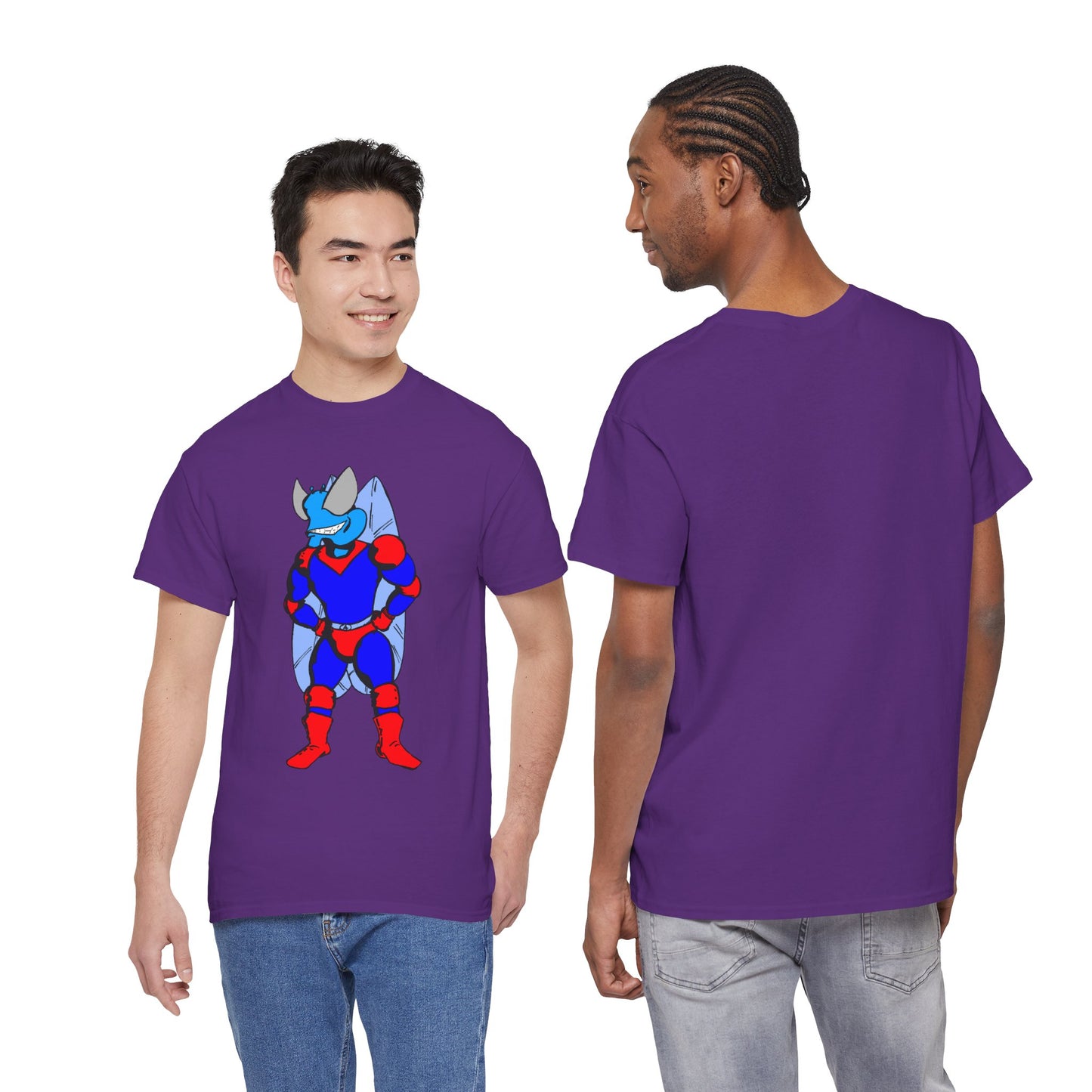 Astro-Fly Hero Graphic Tee - Blue & Red Superhero T-Shirt