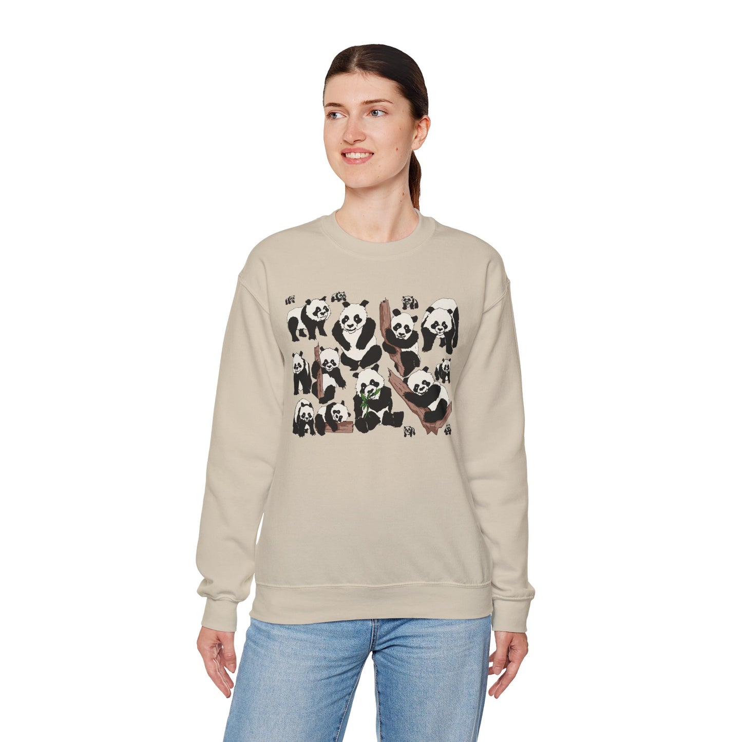 Cozy Panda Crewneck Sweatshirt - Soft Unisex Heavy Blend