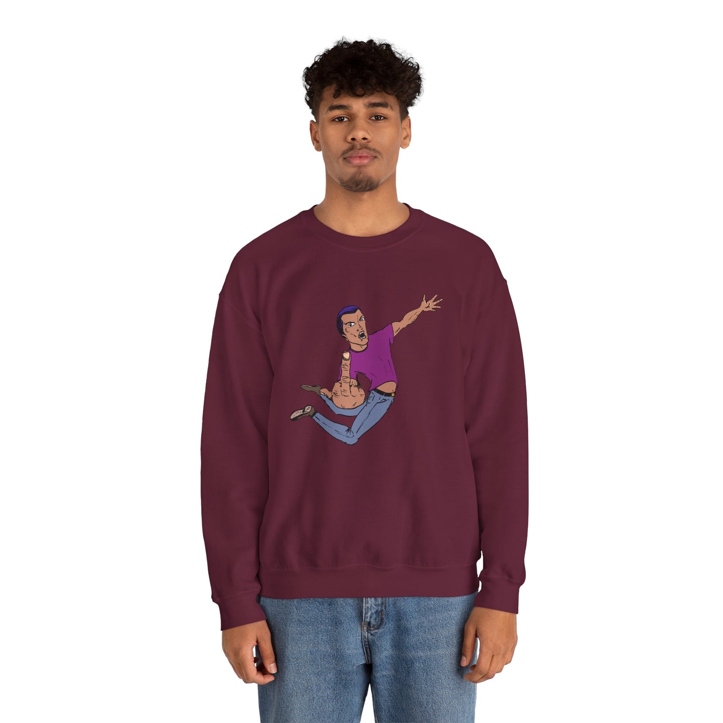 Flying Eff Dynamic Cartoon Character Crewneck Sweatshirt